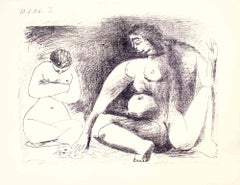 Deux Femmes Accroupies - Etching by Pablo Picasso - 1956