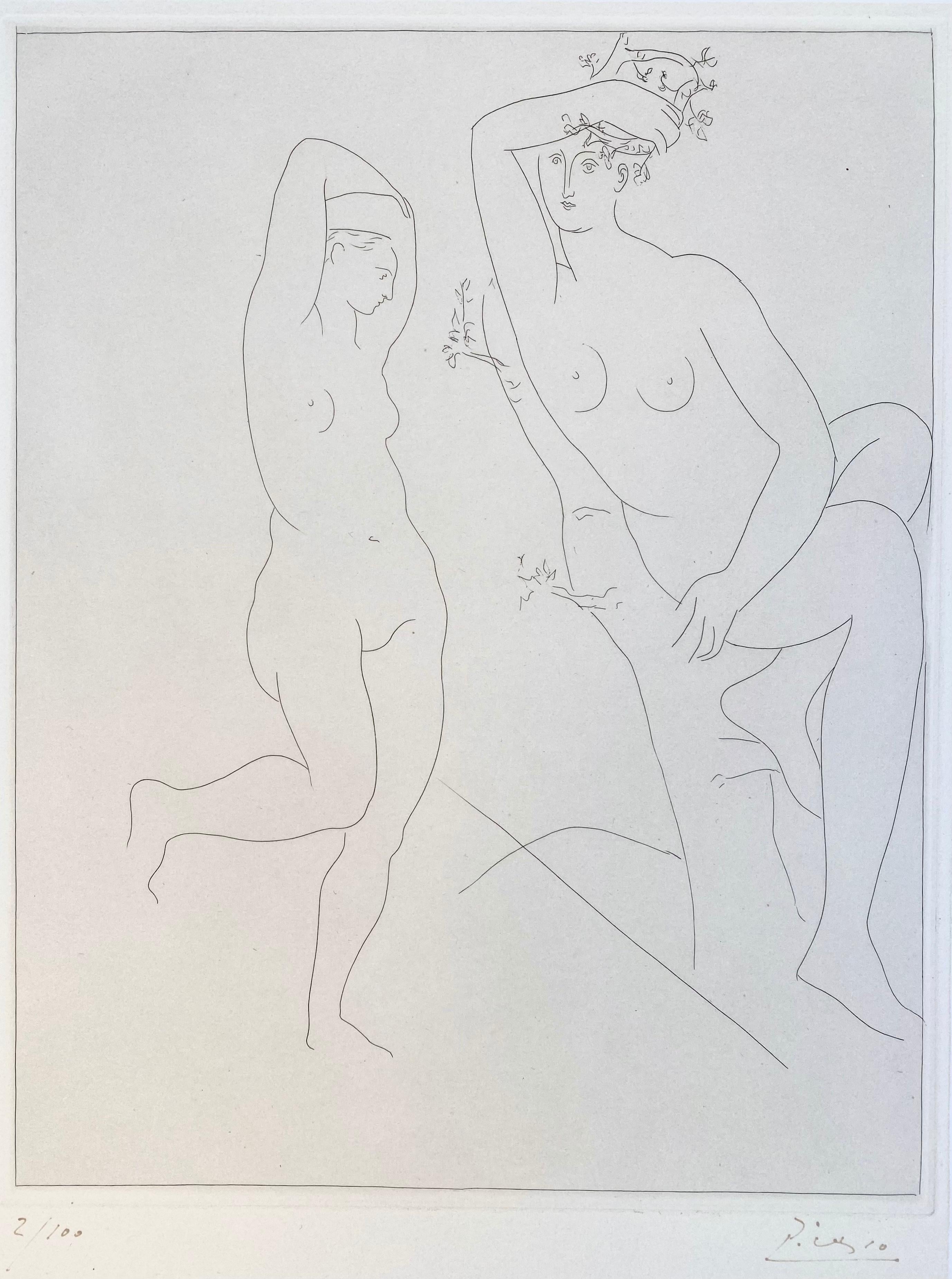 Pablo Picasso Nude Print - Deux Femmes nues dans un Arbre