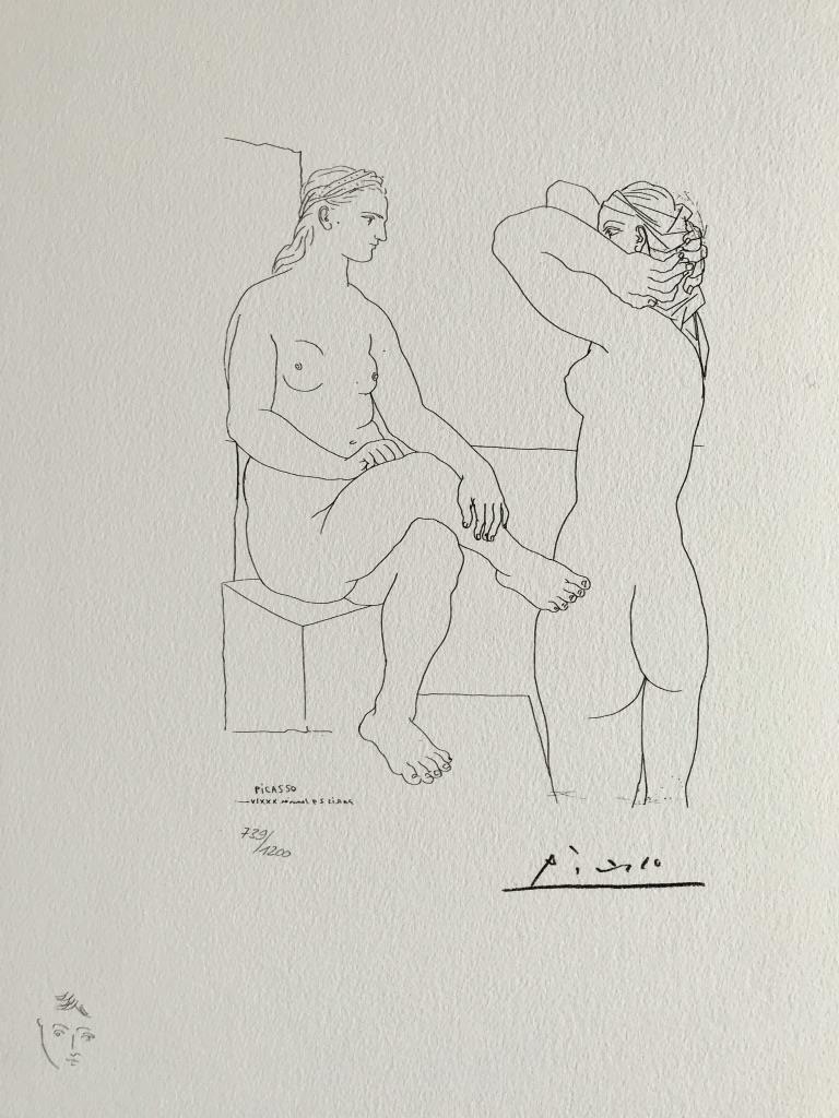 Lithograph in limited edition on Arches paper, signed in the plate representing the Suite Vollard from Pablo Picasso. The original artworks are 100 different draws made between 1930 and 1937 following the order of Vollard, art dealer in Paris.