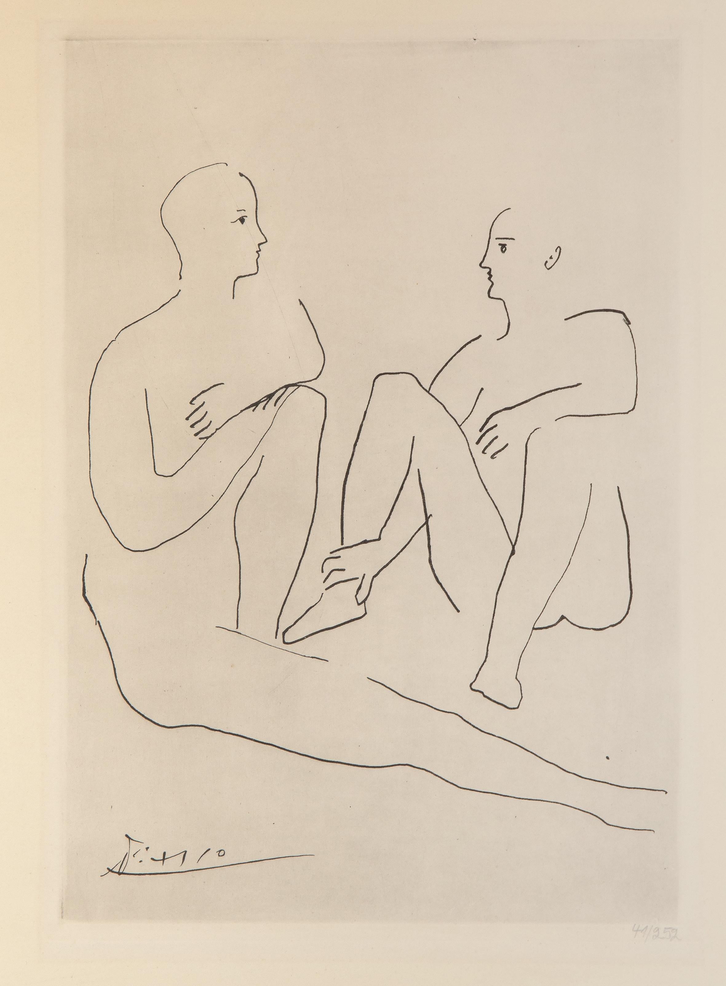 Deux Figures da Grace et Mouvement, acquaforte di Pablo Picasso 1943 1