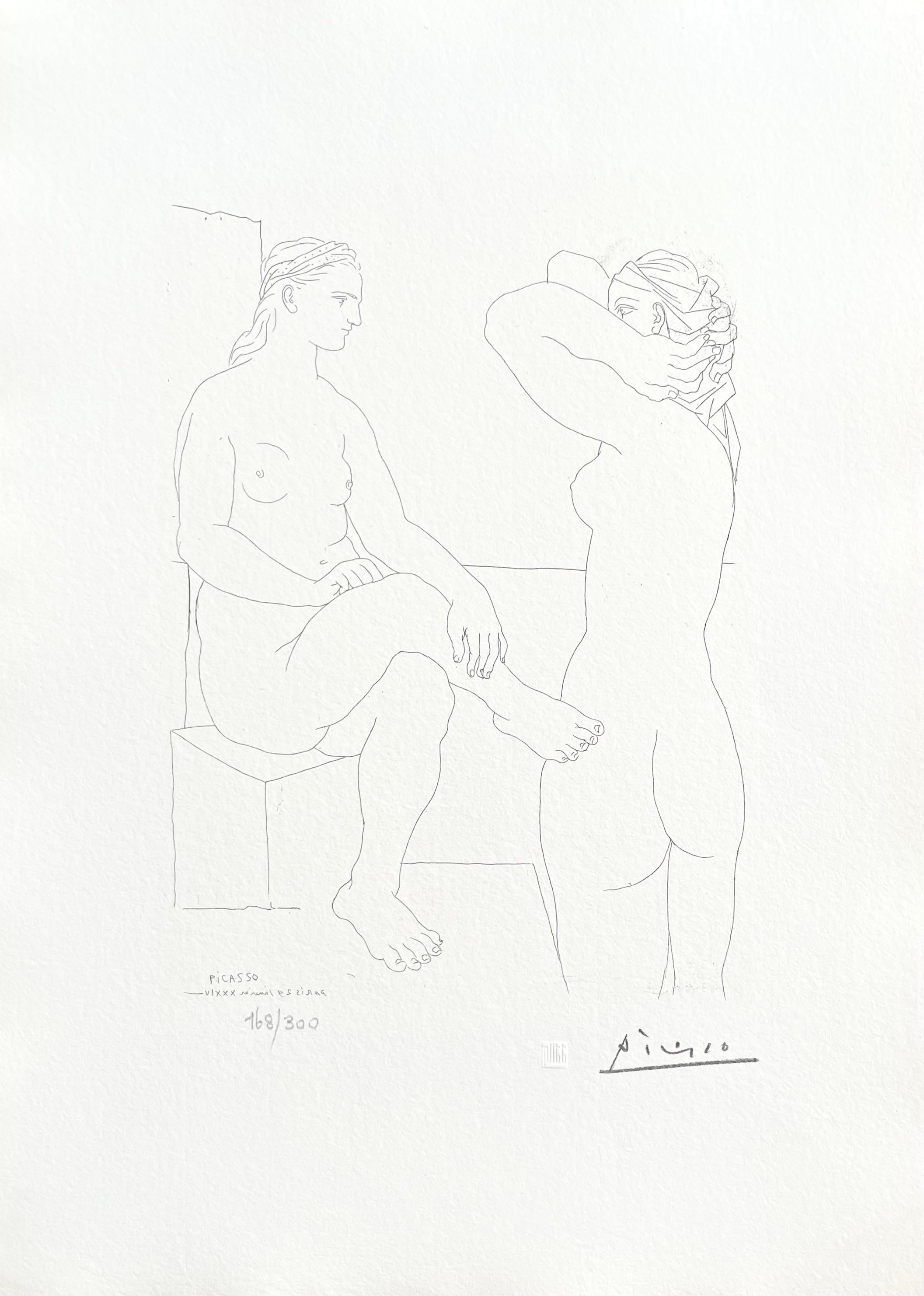 Picasso, Deux Modèles se regardant (nach) – Print von Pablo Picasso