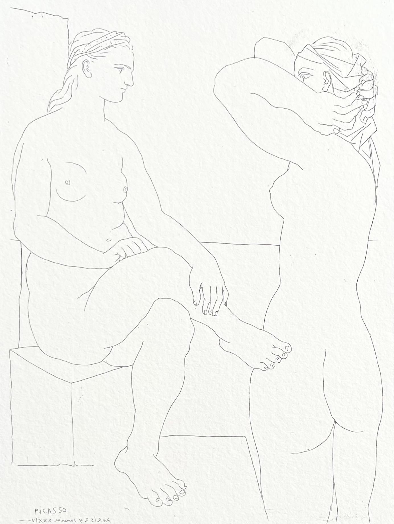Pablo Picasso Nude Print - Picasso, Deux Modèles se regardant (after)