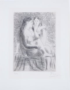 Deux Nus Assis (Two Seated Nudes) - Etching on Paper, Edition 47/100, 1930