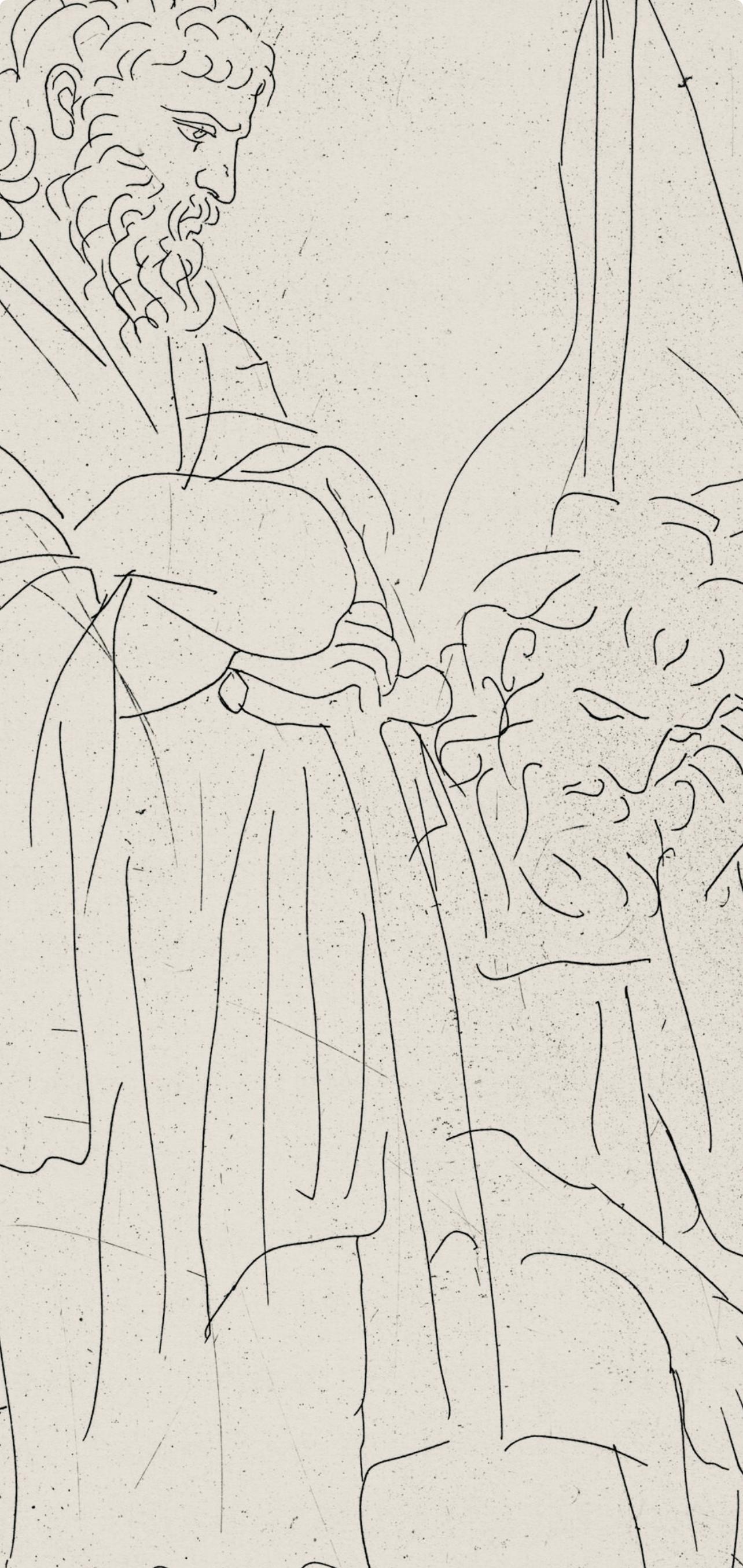 Deux vieux au Bord de la mer avec une pelle et une barque (geb. 267-272; C. 24) – Print von Pablo Picasso