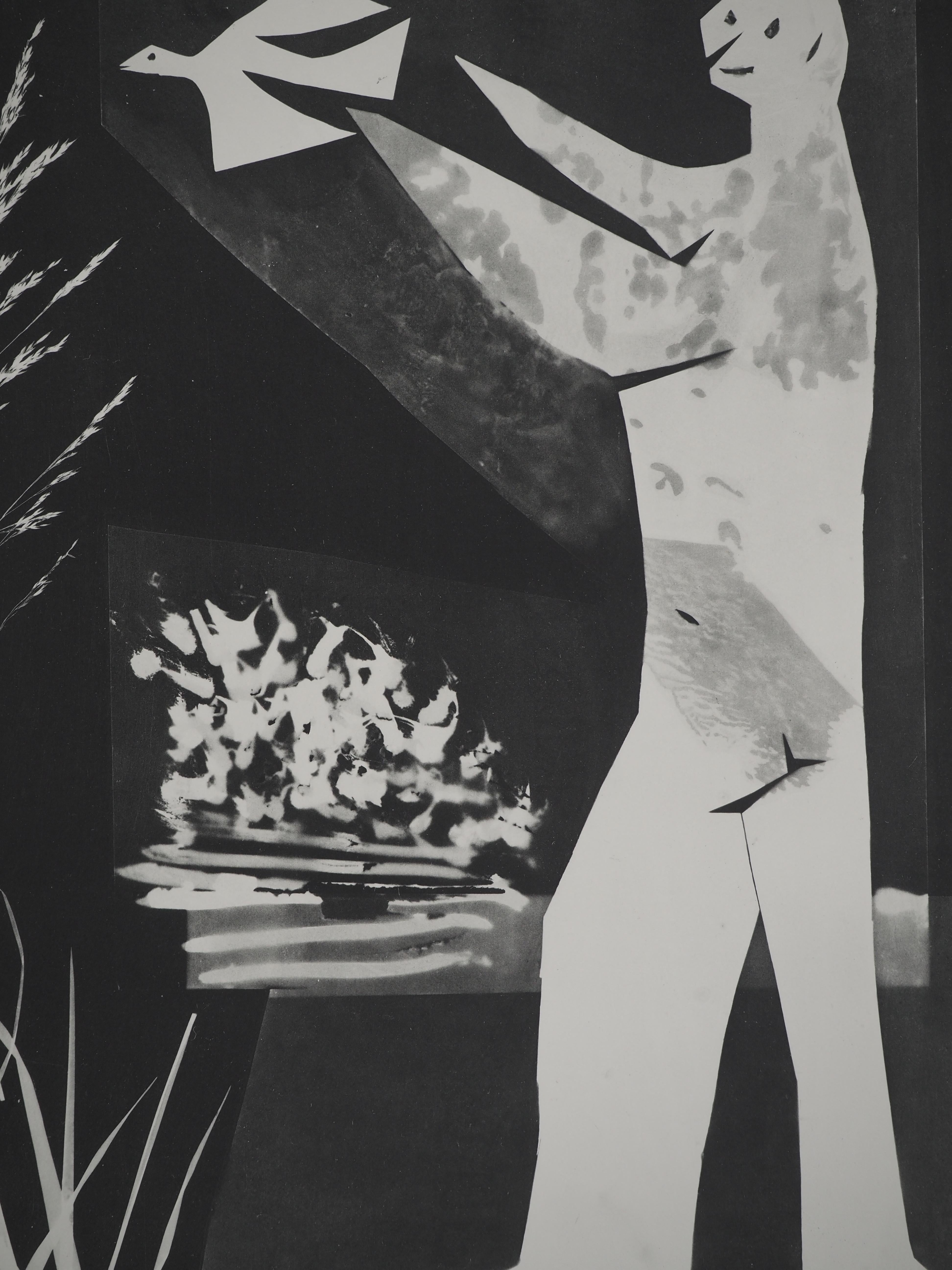 Diurnes : Birdman - Original Collotype und Schablone (Cramer #115) – Print von Pablo Picasso