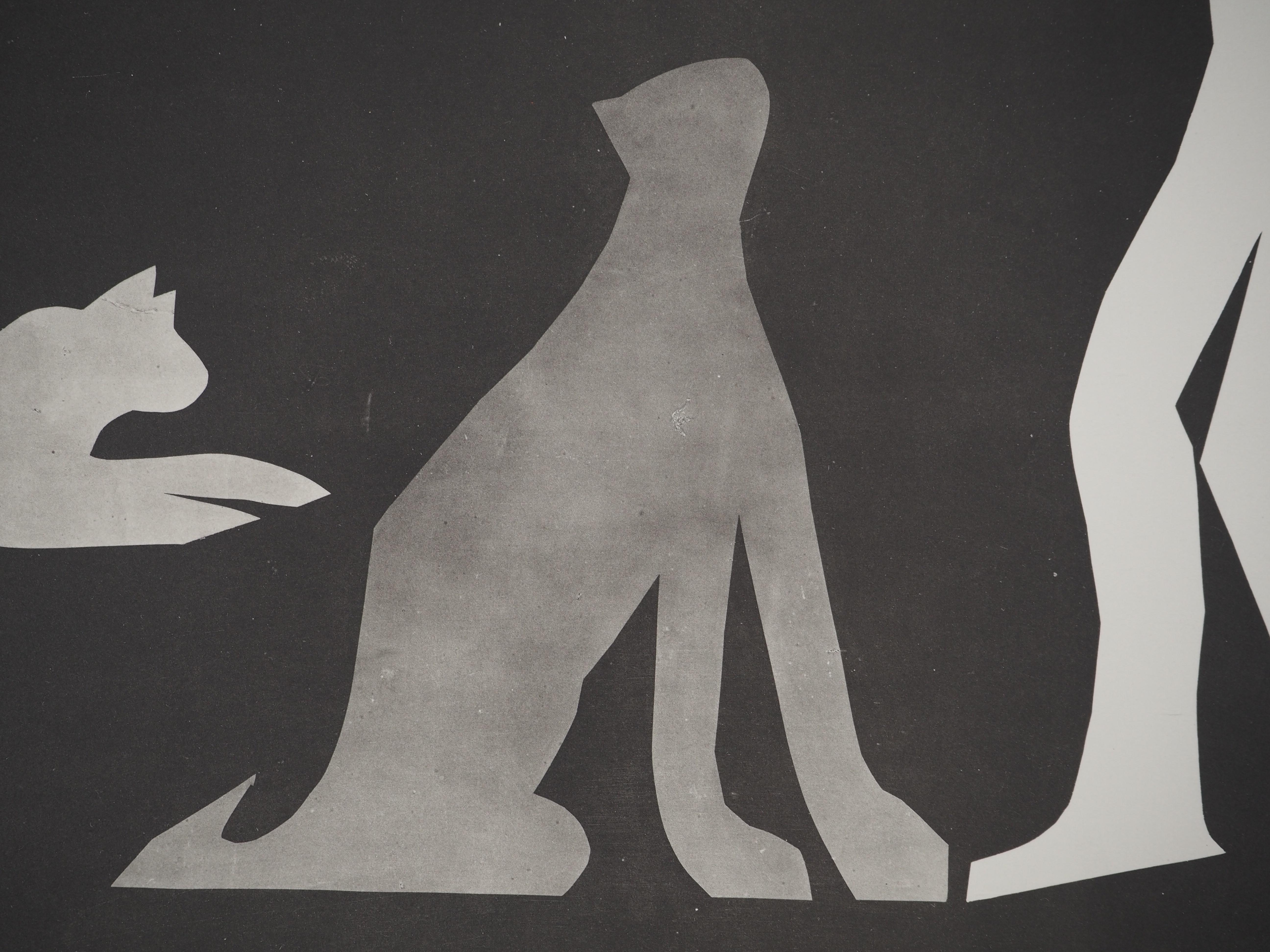 Pablo PICASSO (1881-1973)
Diurnes, Homme aux chats, 1962

Collotype et pochoir originaux (atelier Jacomet) 
Non signé
Limité à 1000 exemplaires
Sur papier 30 X 40 cm (c. 11.2 X 15.7 in)

REFERENCE : Catalogue raisonné Cramer #115

INFORMATION :