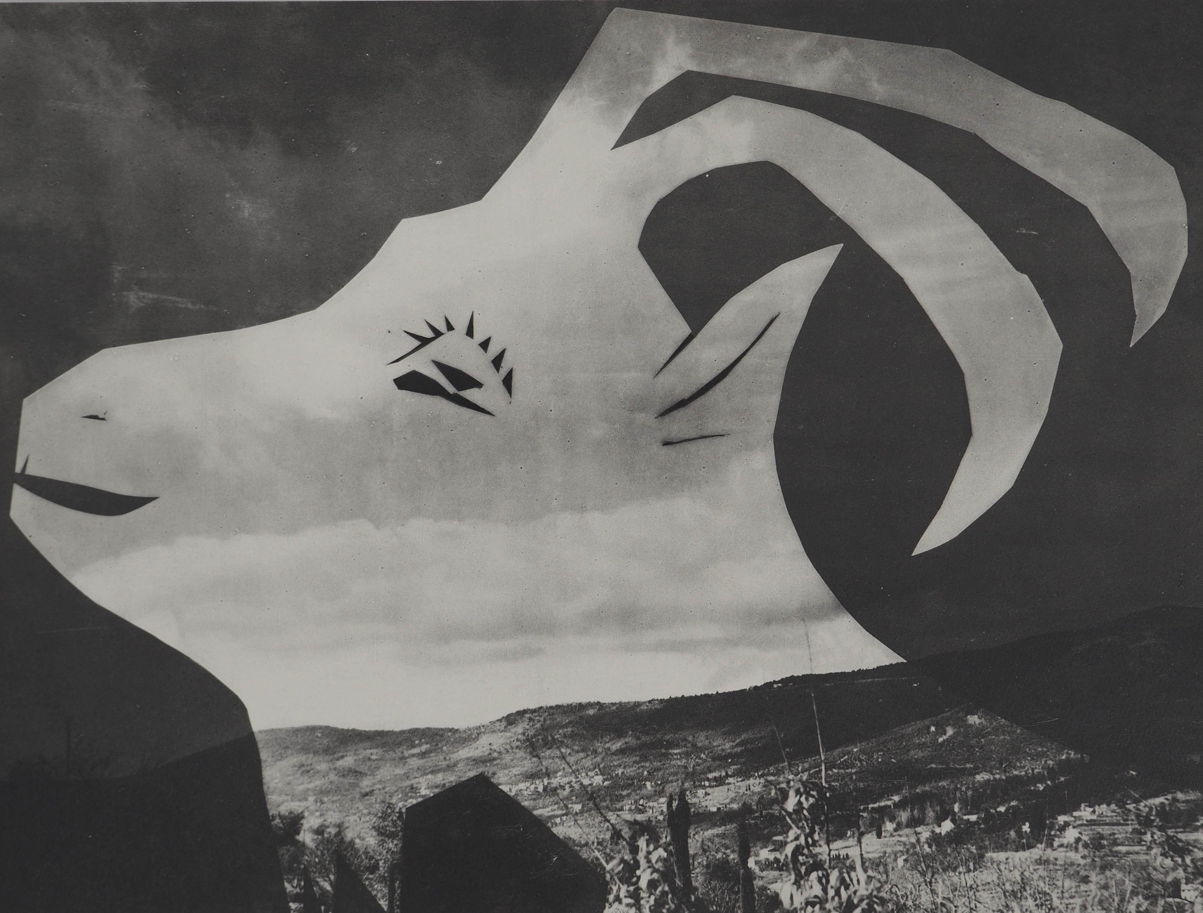 Pablo Picasso Figurative Print – Diurnes: The Goat in a Mountain - Original Lichtdruck und Schablone (Cramer #115)