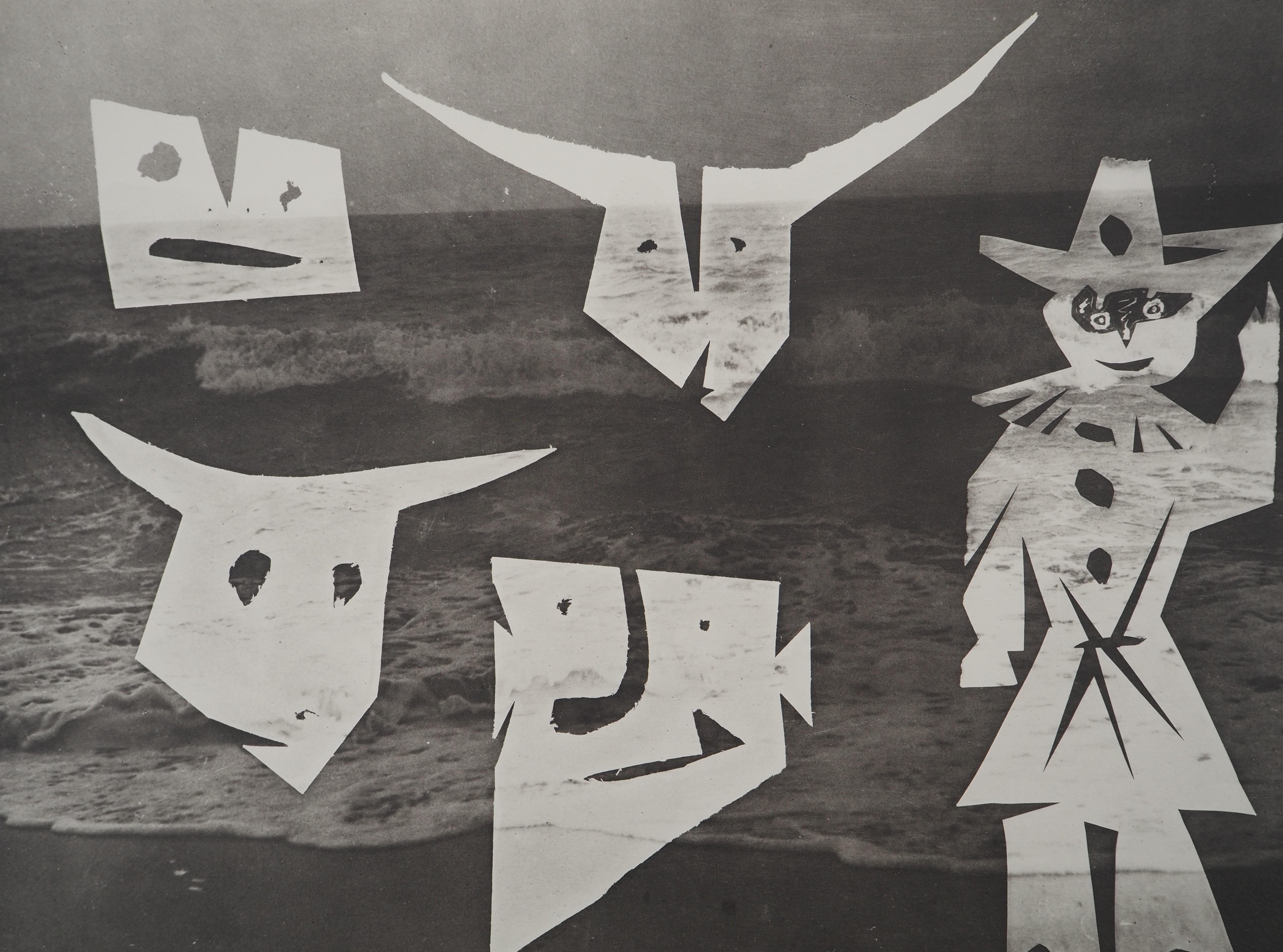 Diurnes : Toros y Mago - Colotipia original y estarcido (Cramer #115) - Print de Pablo Picasso