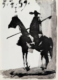 Don Quichotte, lithographie, contemporaine, 1961, encadrée, excellent état
