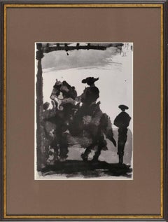 Don Chisciotte, litografia, moderna, 1961, incorniciata, in ottime condizioni