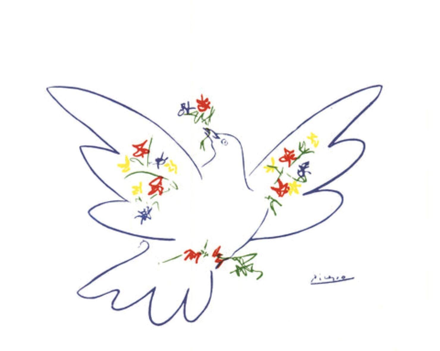 Dove With Flowers By Pablo Picasso For Sale 1