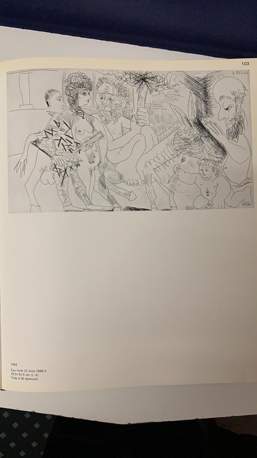 Eau - forte 22 mars 1968 II - Beige Figurative Print by Pablo Picasso