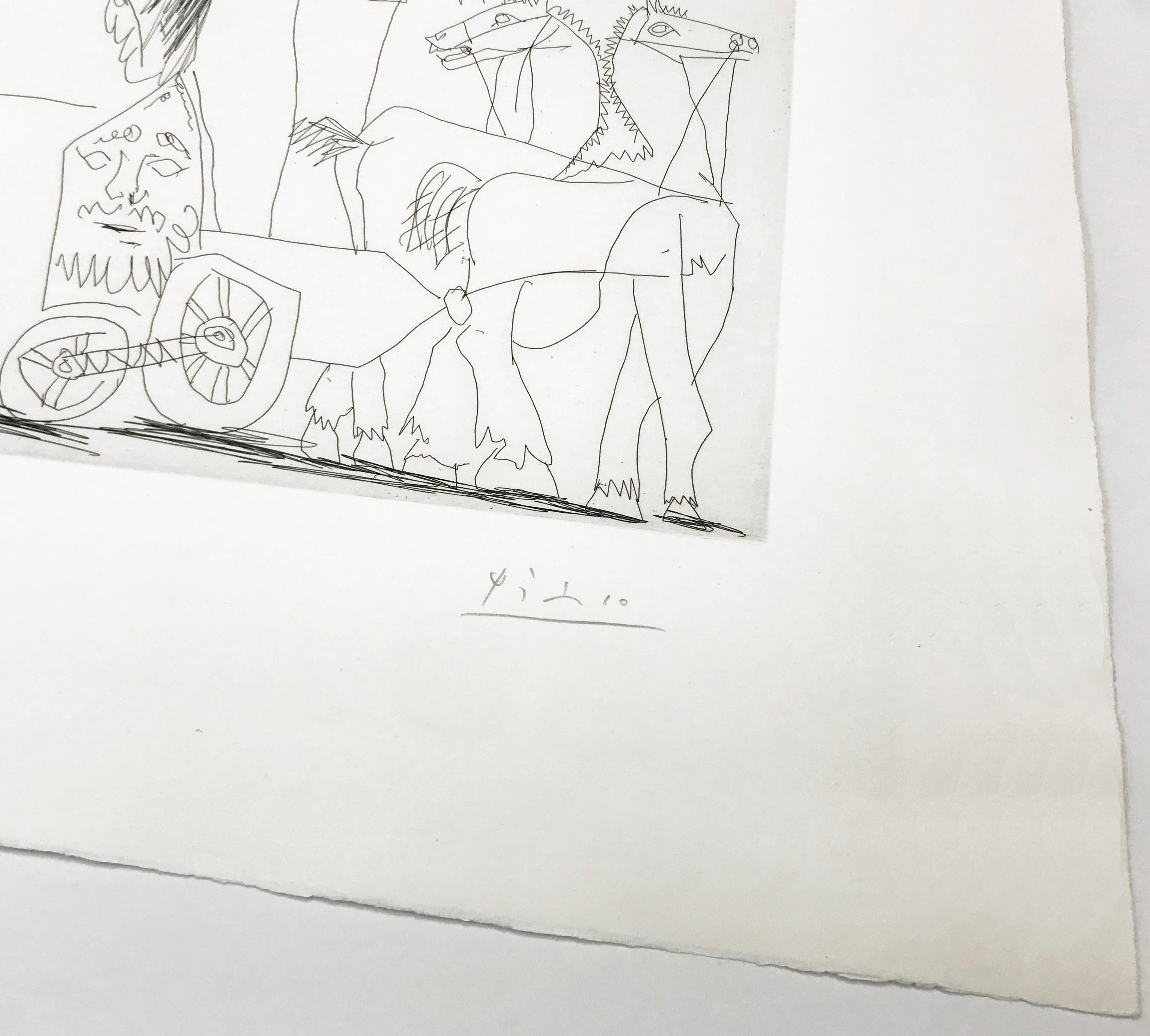 CUYERES ET JONGLEUSE (BLOCH 1482) - Gris Portrait Print par Pablo Picasso