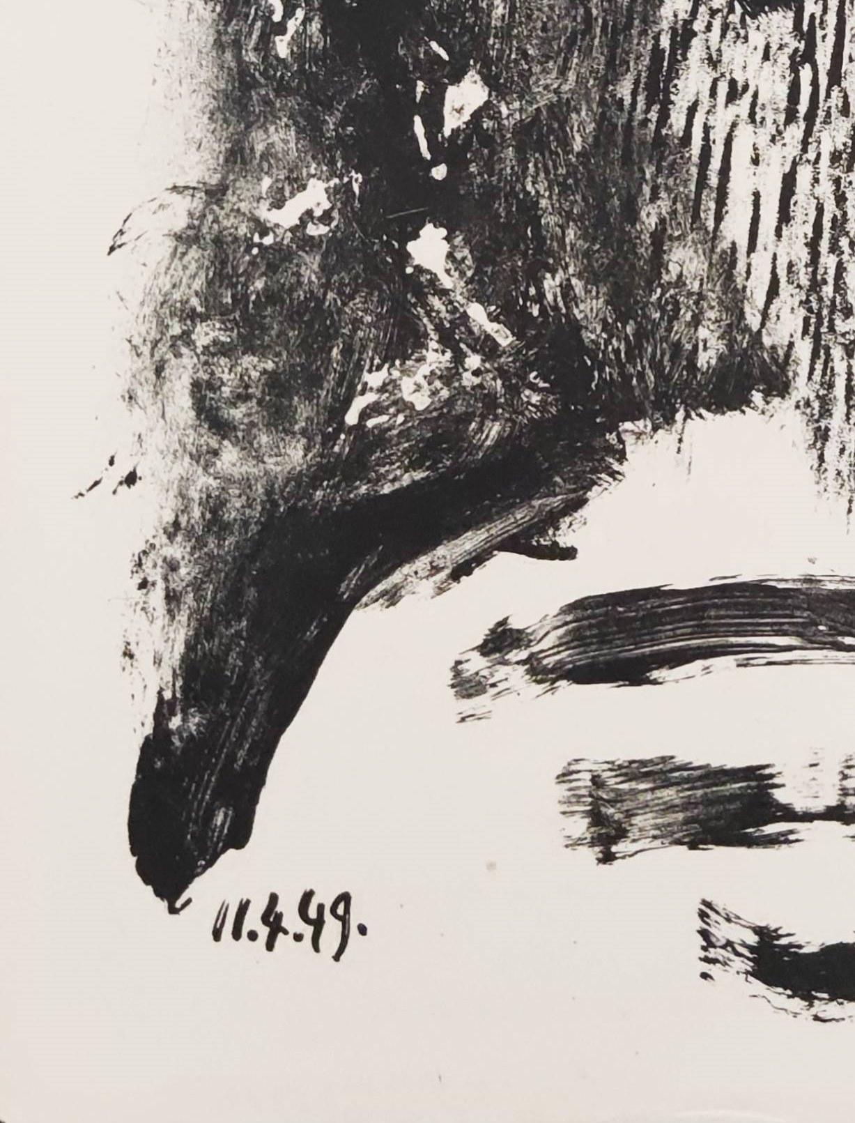 Élégie d'Ihpetonga, Masks of Ashes, Planche III - Beige Print by Pablo Picasso
