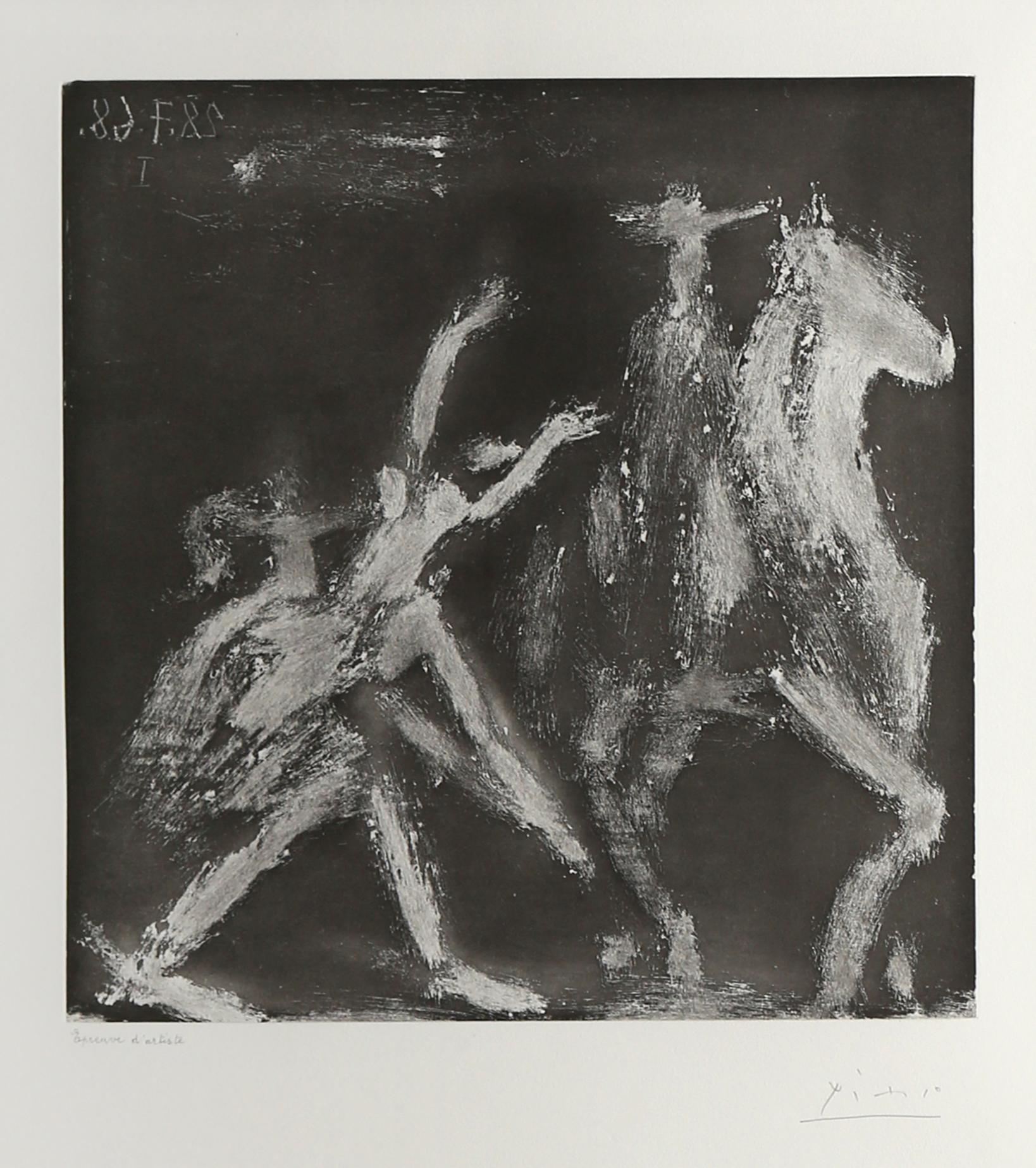 Enlèvement III, from Séries 347 - Cubist Etching by Pablo Picasso For Sale 1