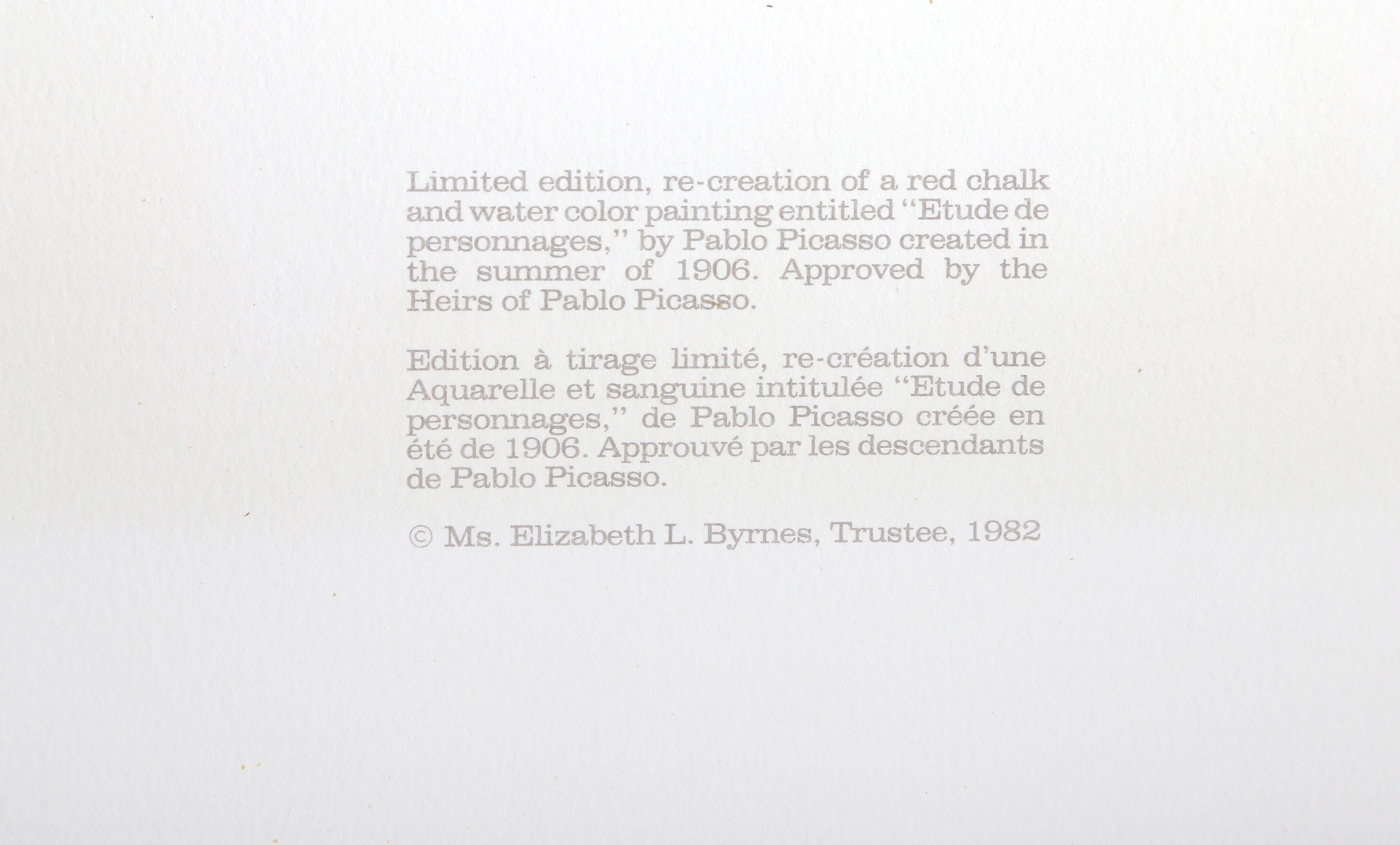 Etude de Personnages, Lithograph After Pablo Picasso For Sale 2
