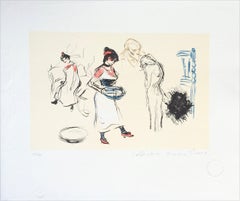 Étude de Personnages, Litografía sobre arcos, Estudios figurativos