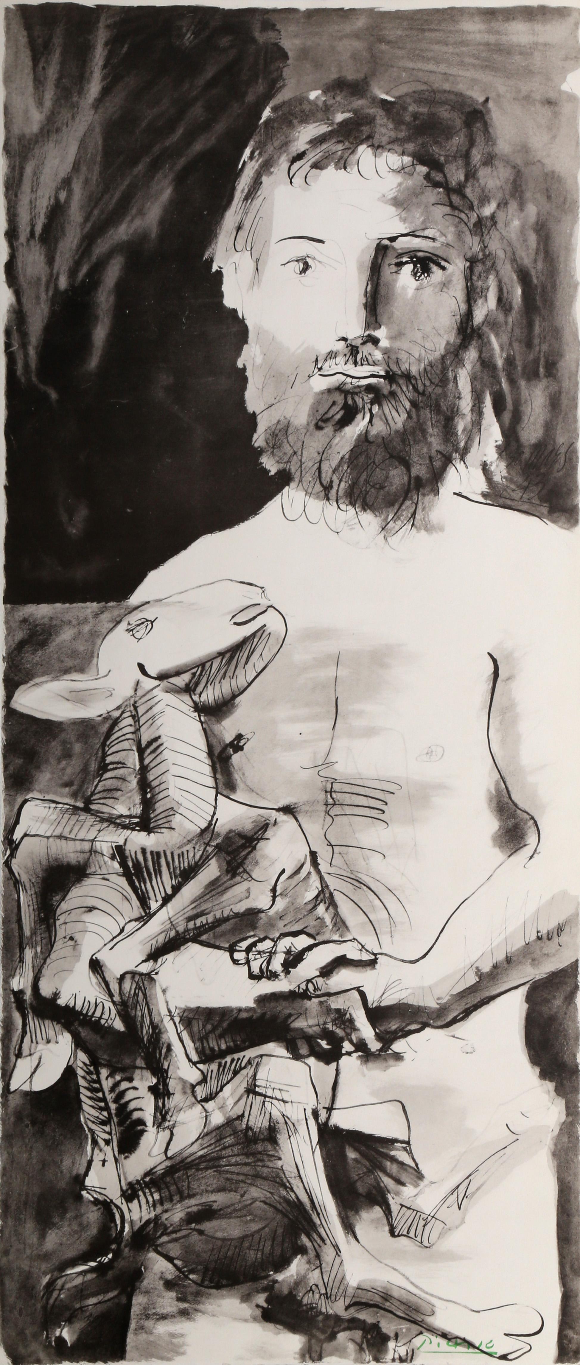 Animal Print Pablo Picasso - Etude pour l'Homme au Mouton