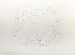 Etudes de Mains et Colombe, kubistische Lithographie von Pablo Picasso