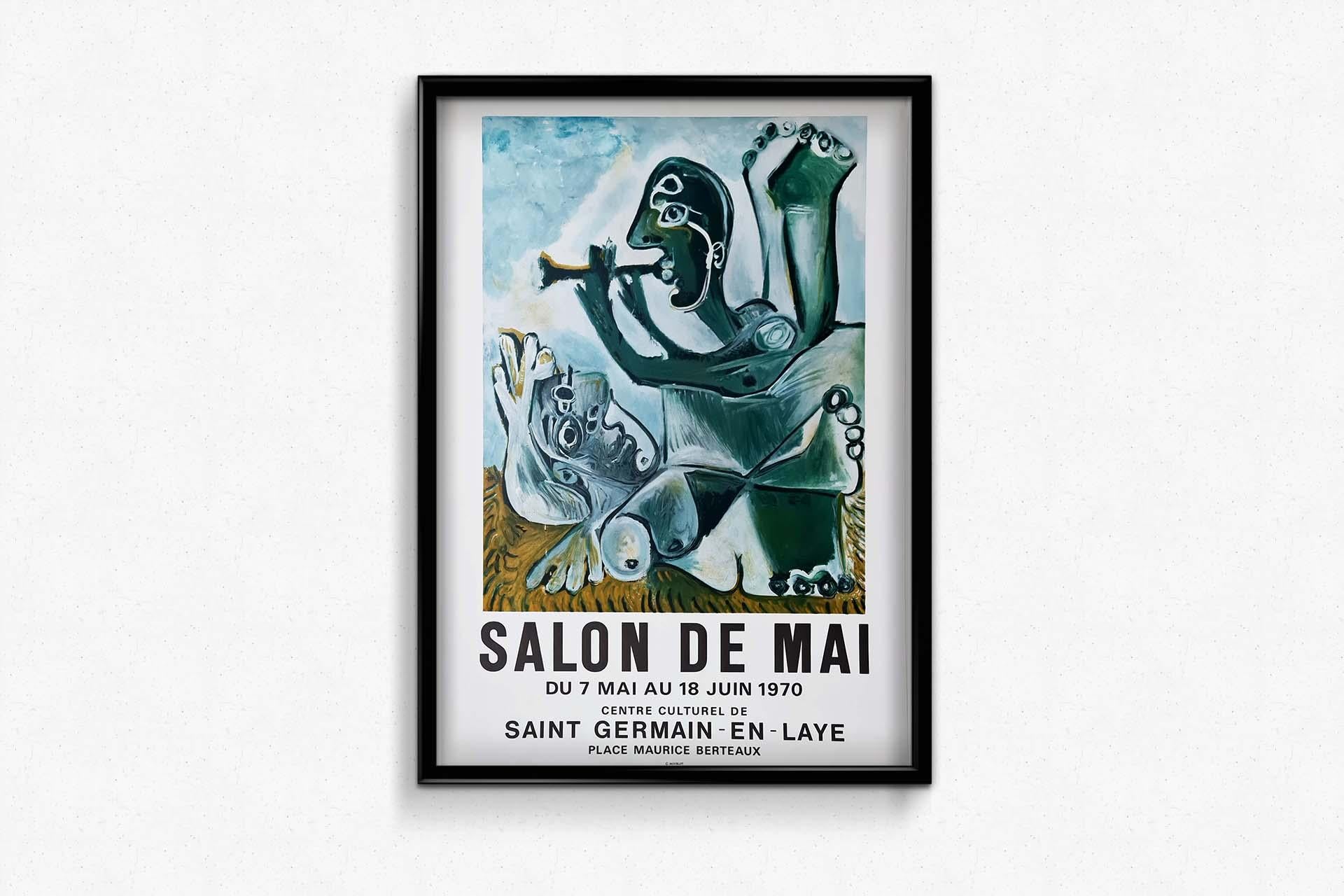 Exhibition poster by Picasso intended to promote the 1970 Salon de Mai For Sale 1