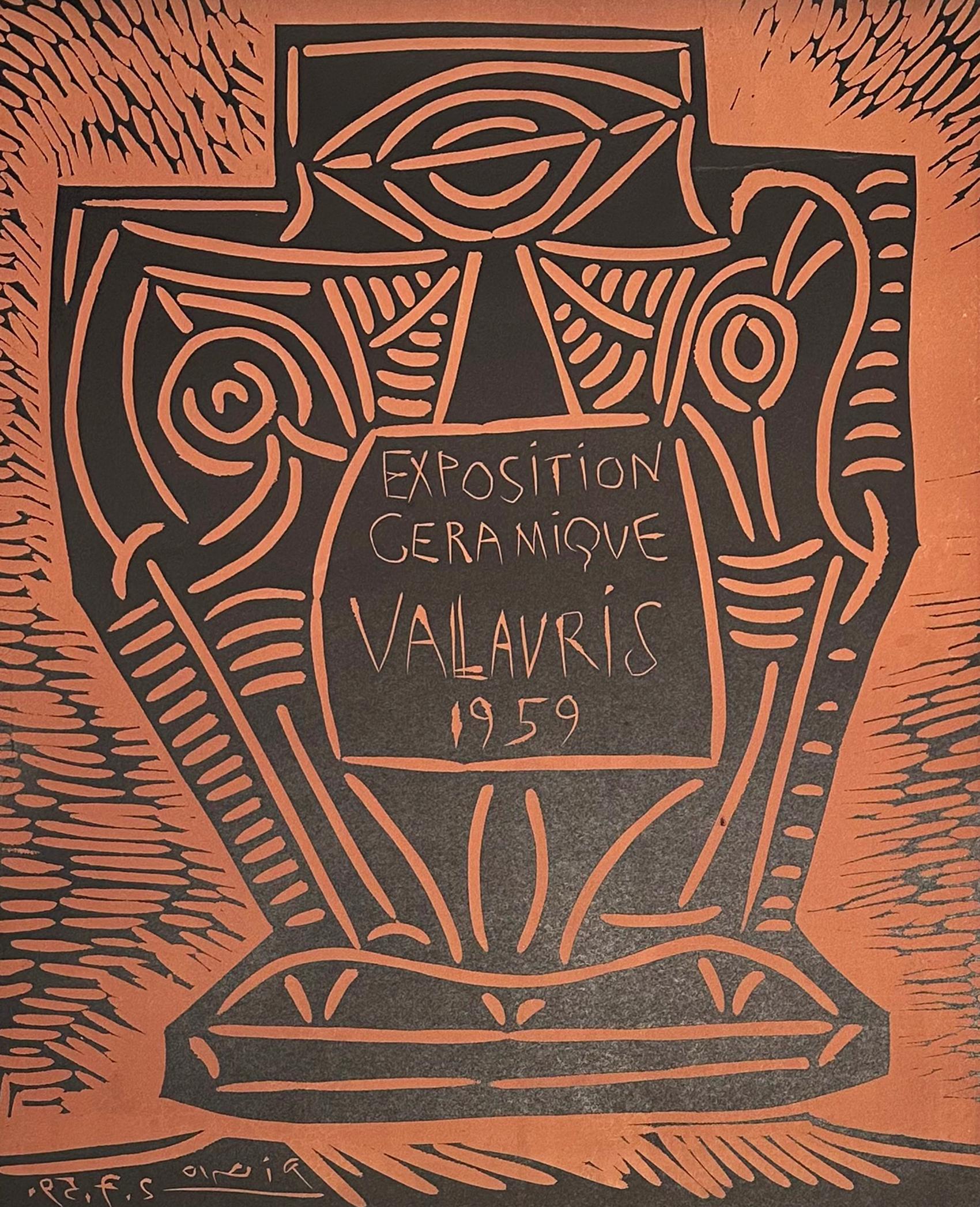 Abstract Print Pablo Picasso - Exposition Ceramique Vallauris AM