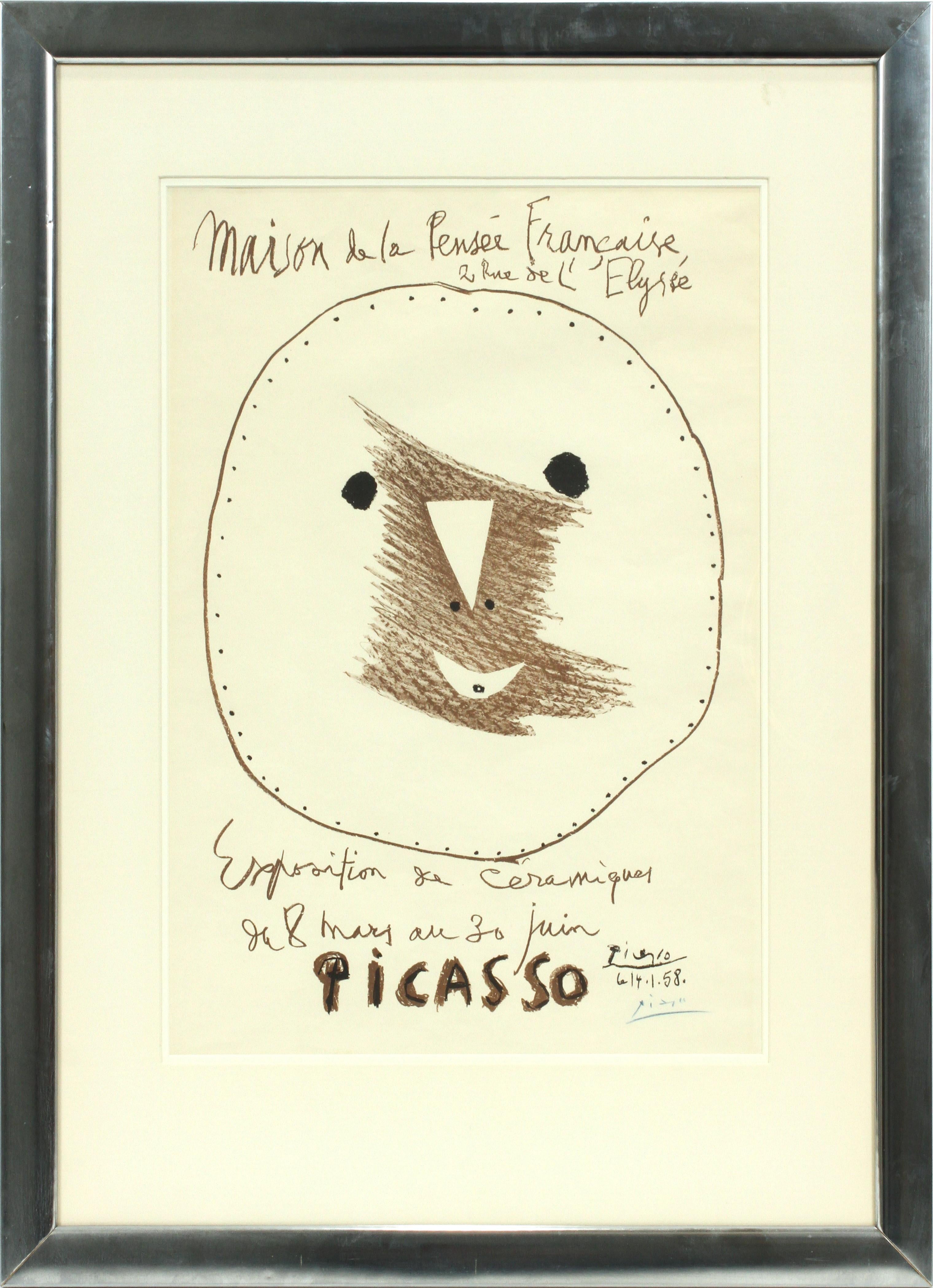 Pablo Picasso Print - EXPOSITION DE CERAMIQUES 1958