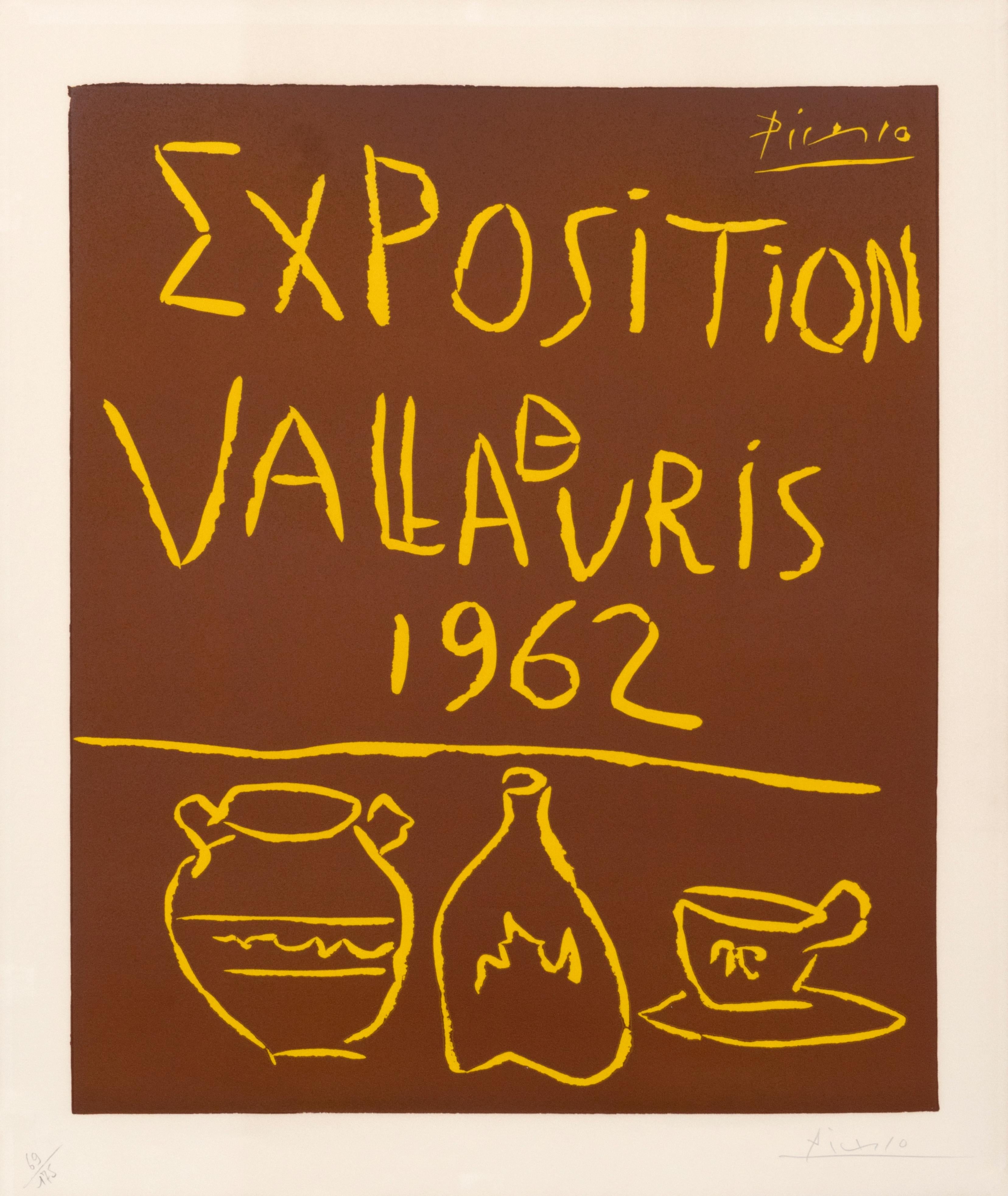 Exposition Vallauris 1962" hand signed Vintage Exhibition Poster - Print by Pablo Picasso