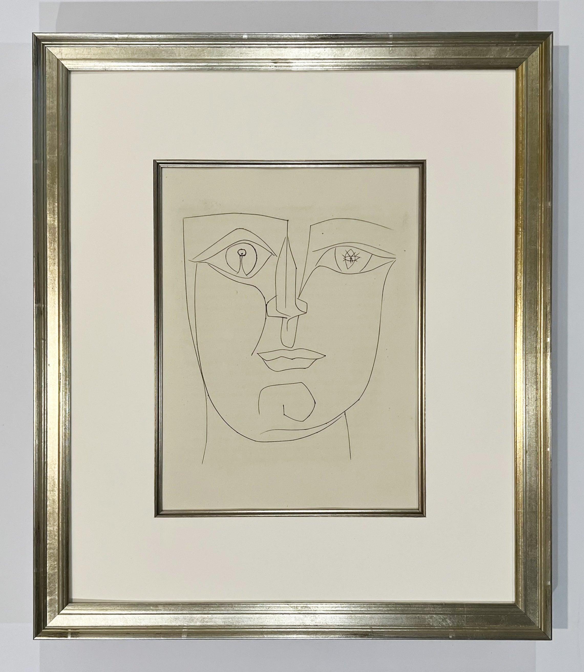 Face with Two Images in the Eyes (Plate XXXVII), de Carmen - Print de Pablo Picasso