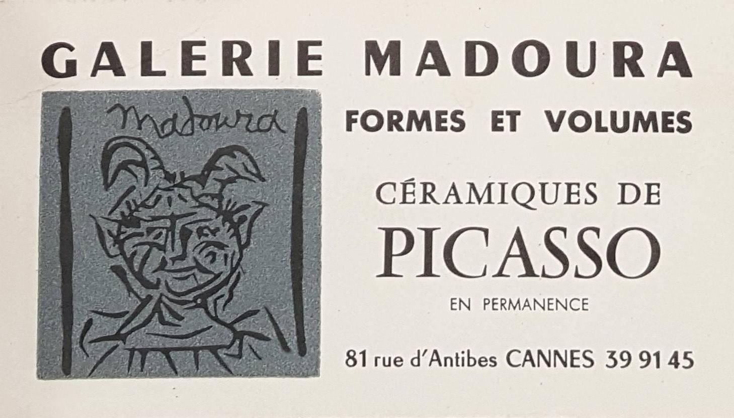 Pablo Picasso Figurative Print - Faun Head - Original linocut (invitation card for exhibition in Madoura Gallery)