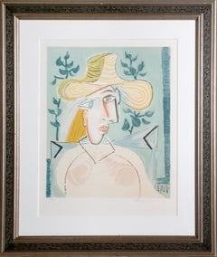 Femme a la Collerette, kubistische Lithographie von Pablo Picasso