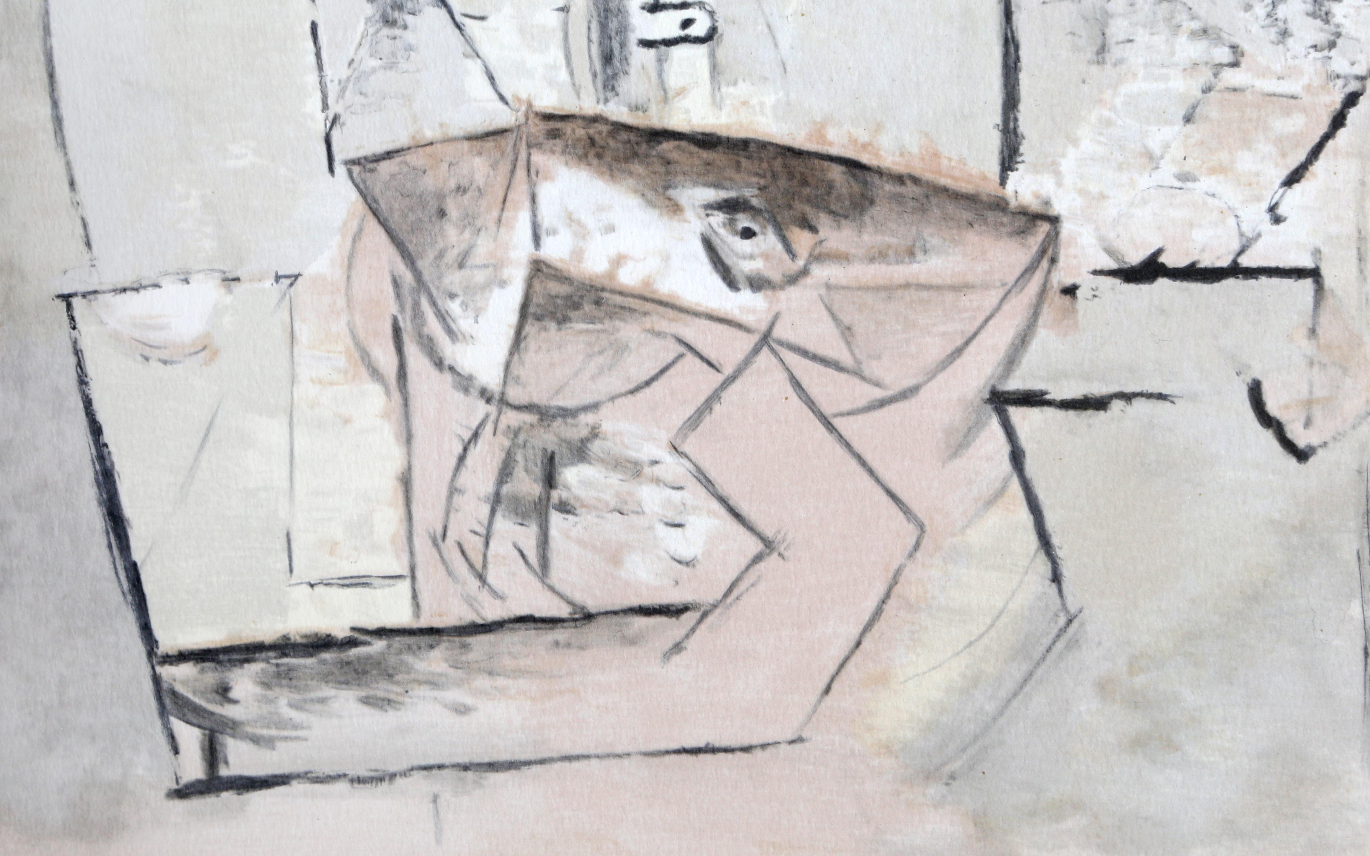Femme a la Mandoline (Mademoiselle Leonie Assie) - Cubist Print by Pablo Picasso
