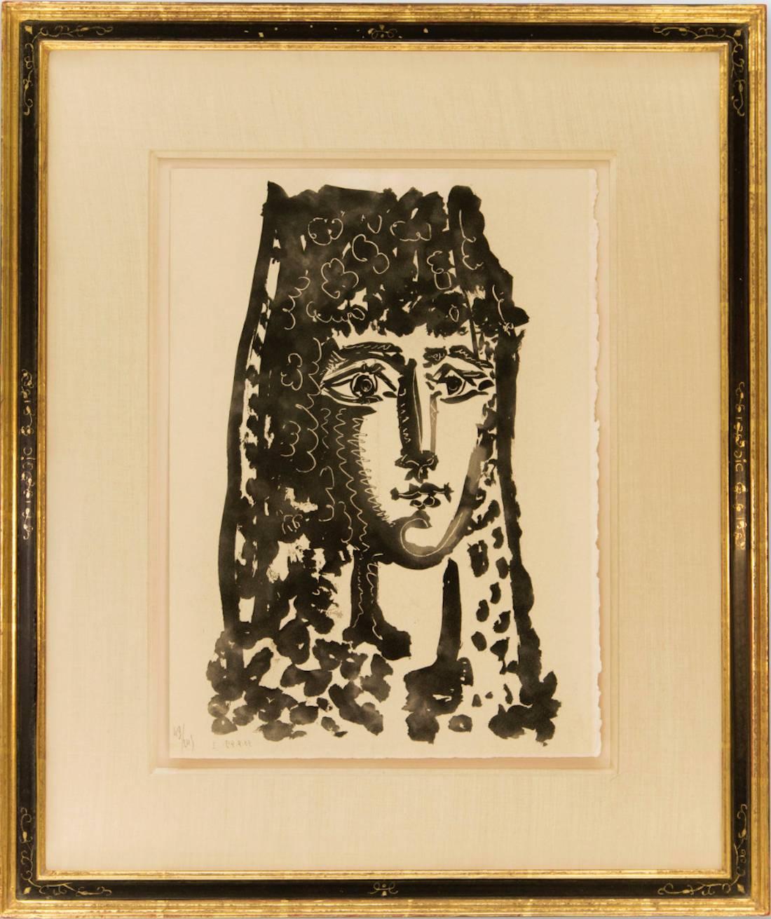 Pablo Picasso Portrait Print - Femme a la Mantille- Carmen, from "Le Carmen des Carmen"