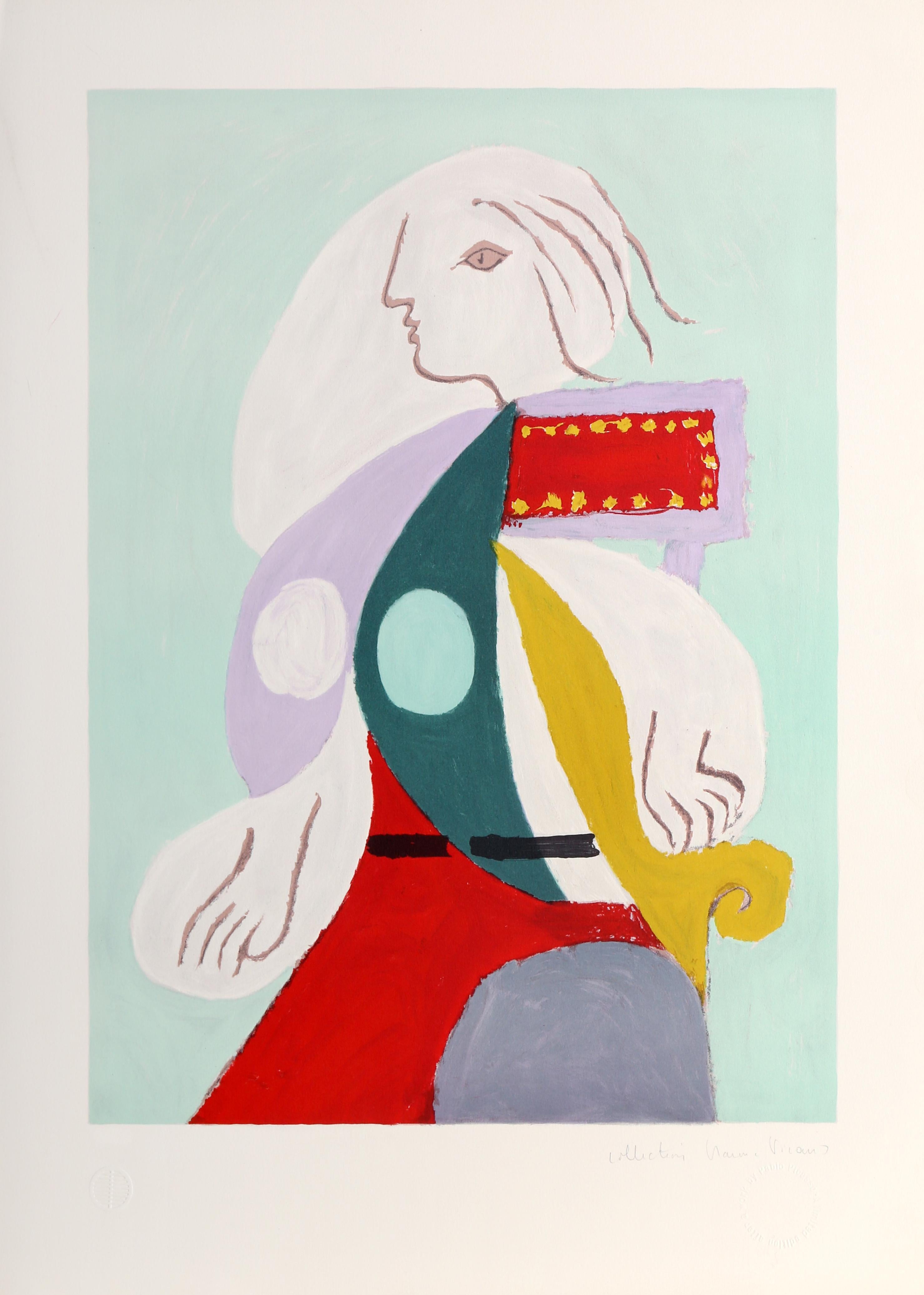 Pablo Picasso Abstract Print - Femme a la Robe Multicolore