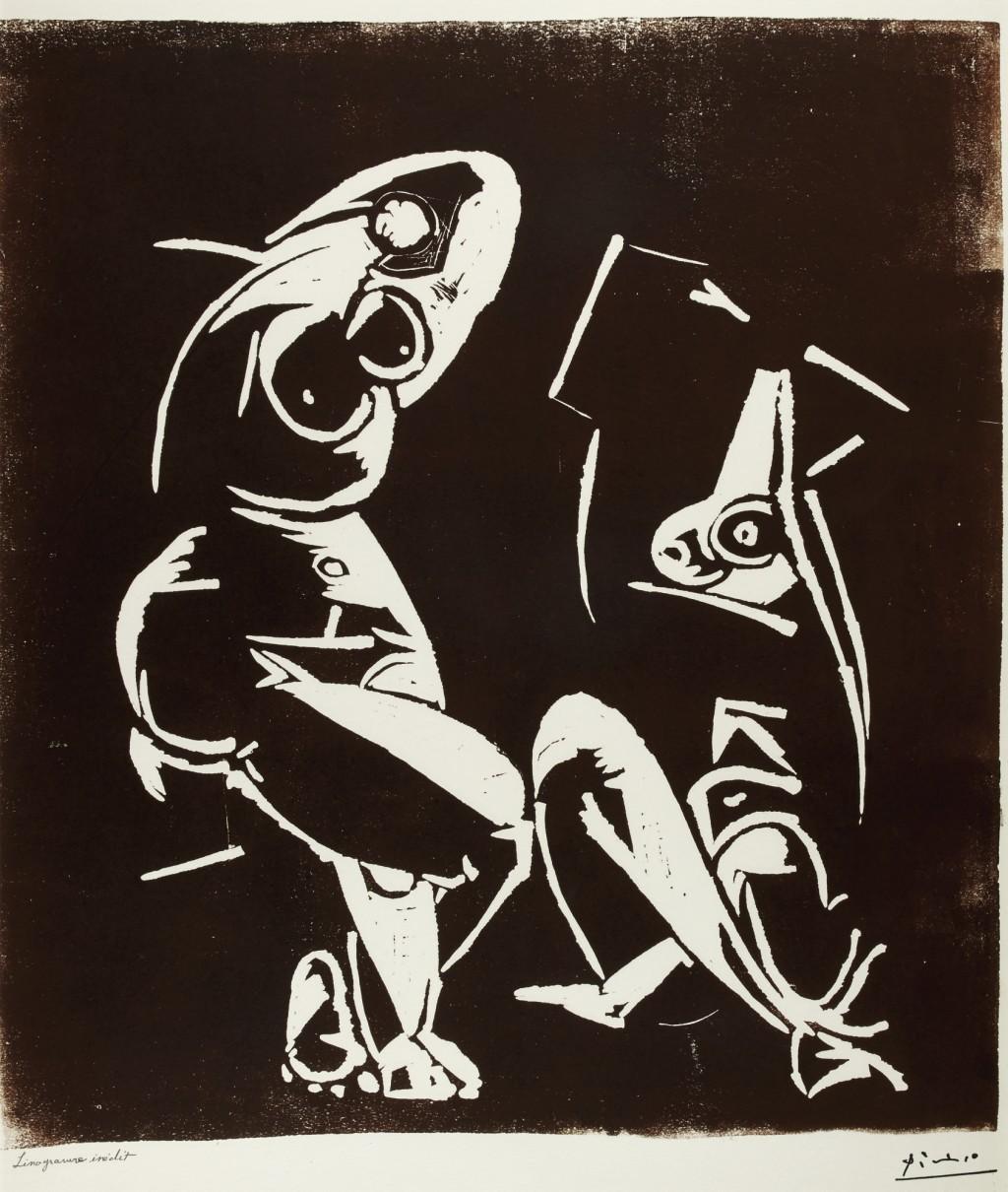Figurative Print Pablo Picasso - Femme à leur toilette