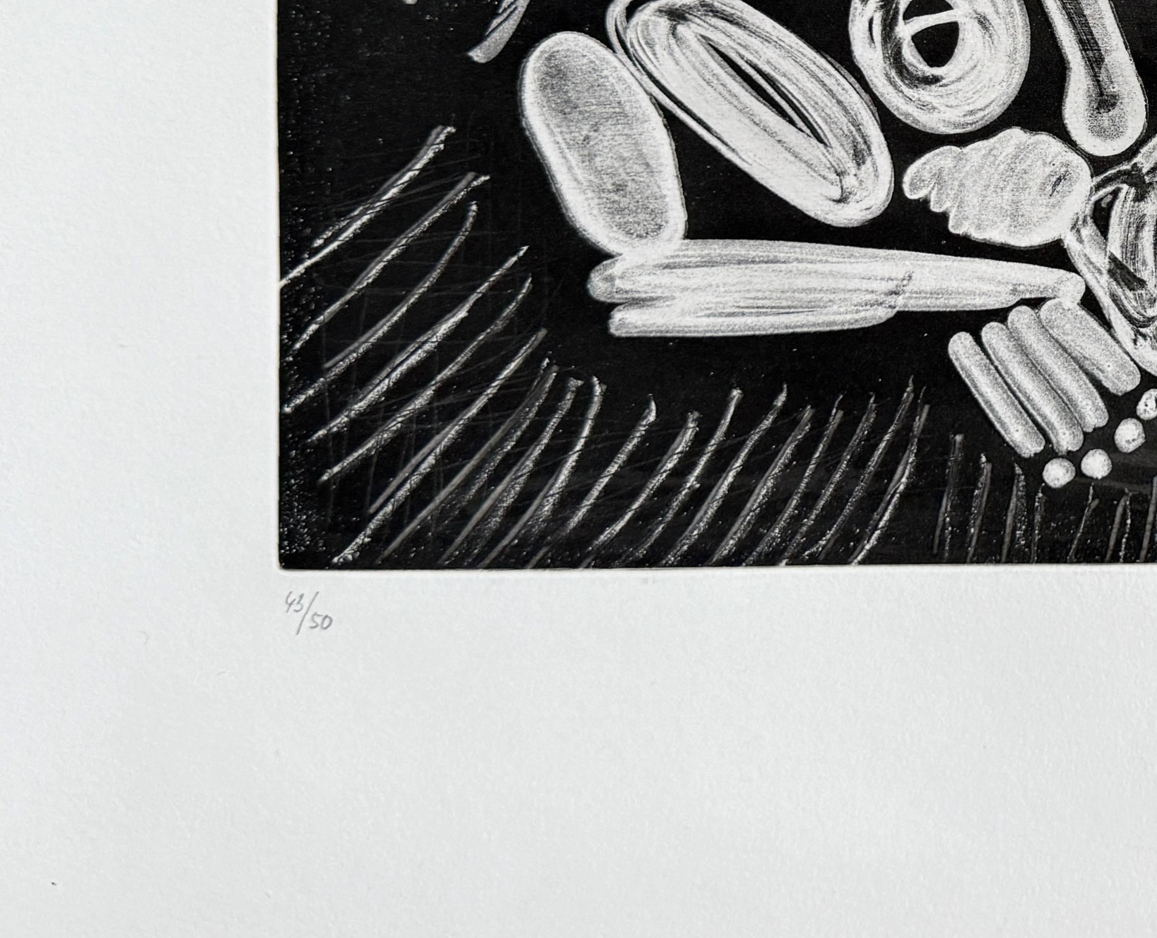 Femme à l'oiseau - Gray Print by Pablo Picasso