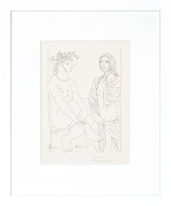 Femme assise au Chapeau et Femme debout drapée, 1934