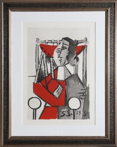 Vintage Femme Assise, Cubist Lithograph by Pablo Picasso