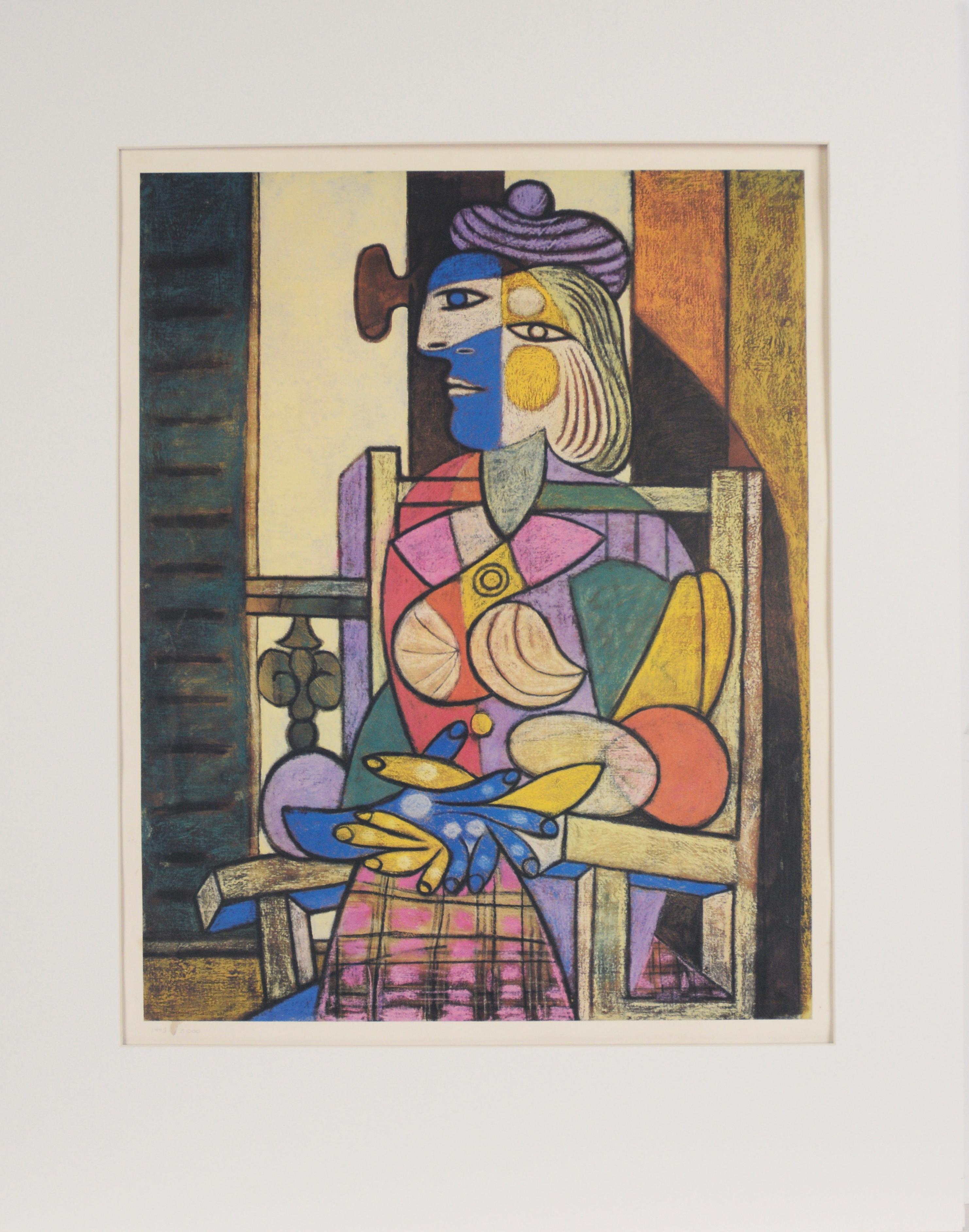 Pablo Picasso Figurative Print – „Femme Assise Devant sa Fenetre“ – Lithographie auf Bogenpapier