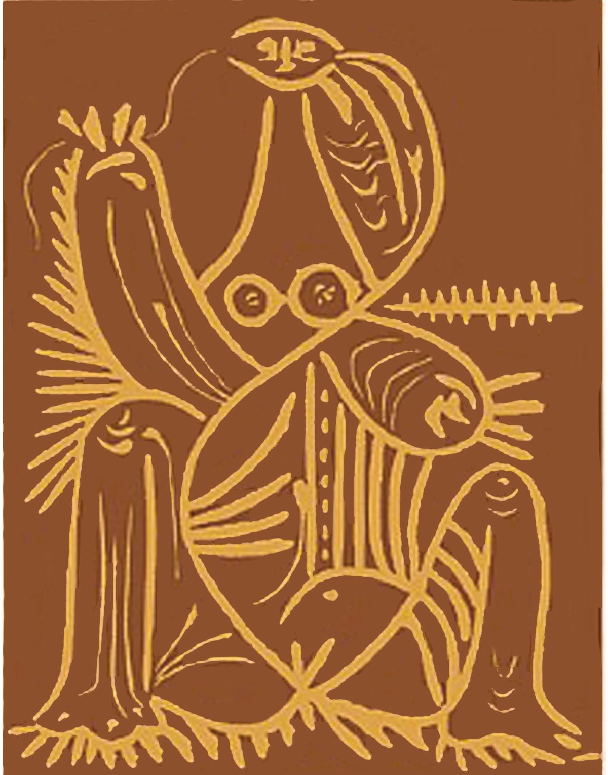 Pablo Picasso Figurative Print - Femme assise en pyjama de plage. II (Bloch 1062)