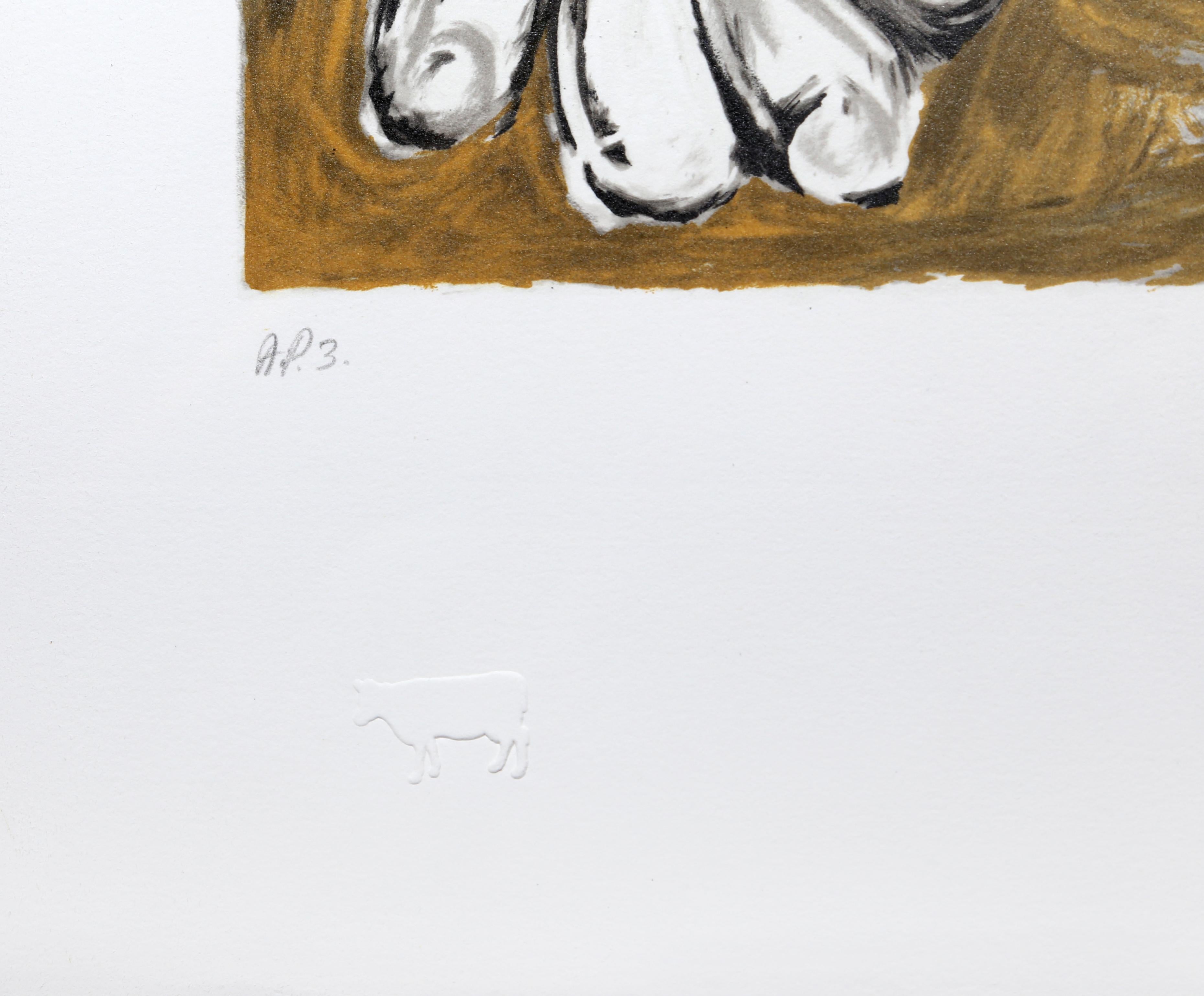 Femme Assise et Joueur de Flute, Cubist Lithograph by Pablo Picasso For Sale 2