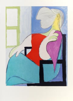 Femme Assise Pres d'Une Fenetre, Estate Lithograph After Pablo Picasso