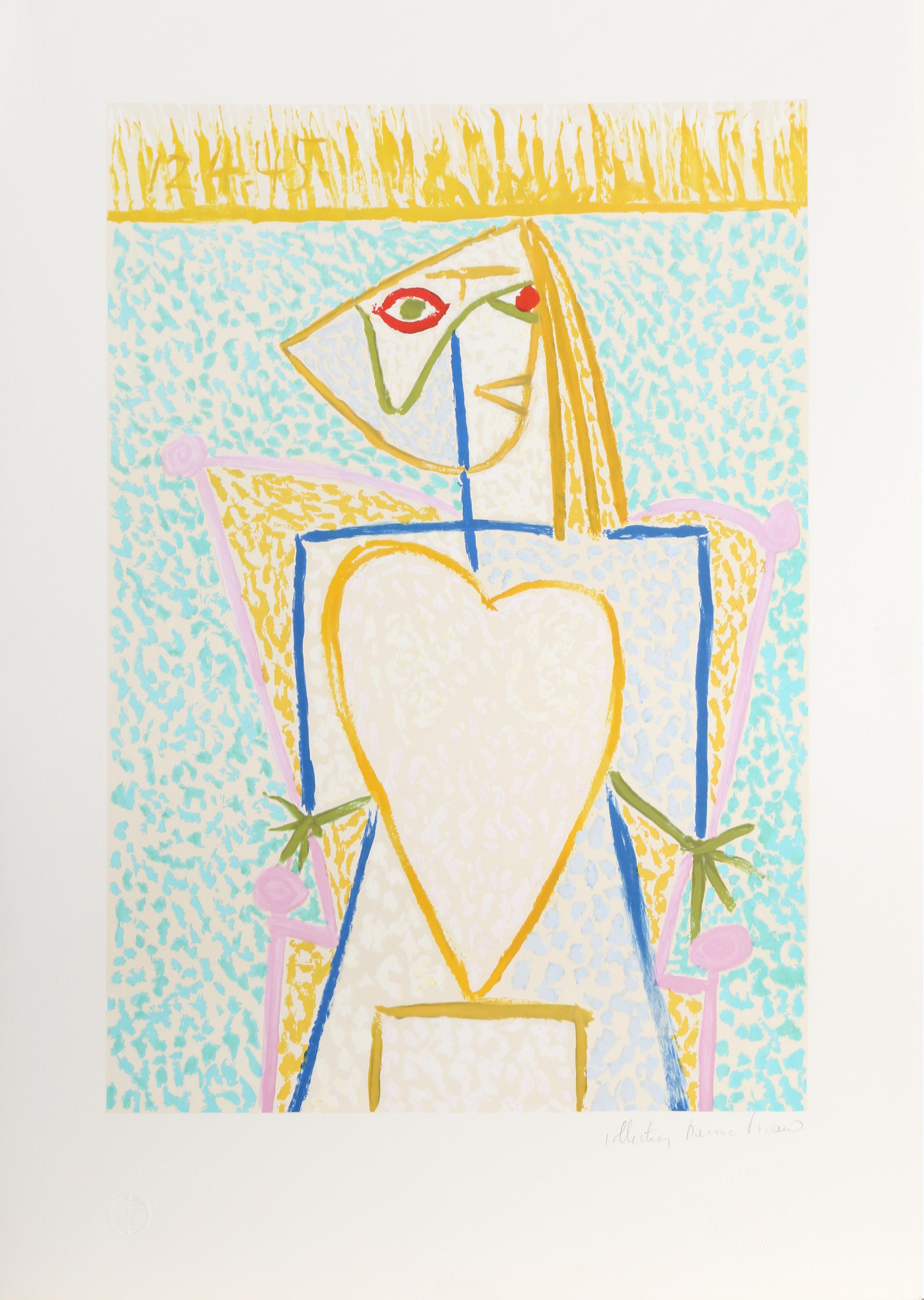 Pablo Picasso Abstract Print - Femme au Buste en Coeur
