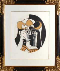 Femme au Chapeau, litografía cubista (after) Pablo Picasso