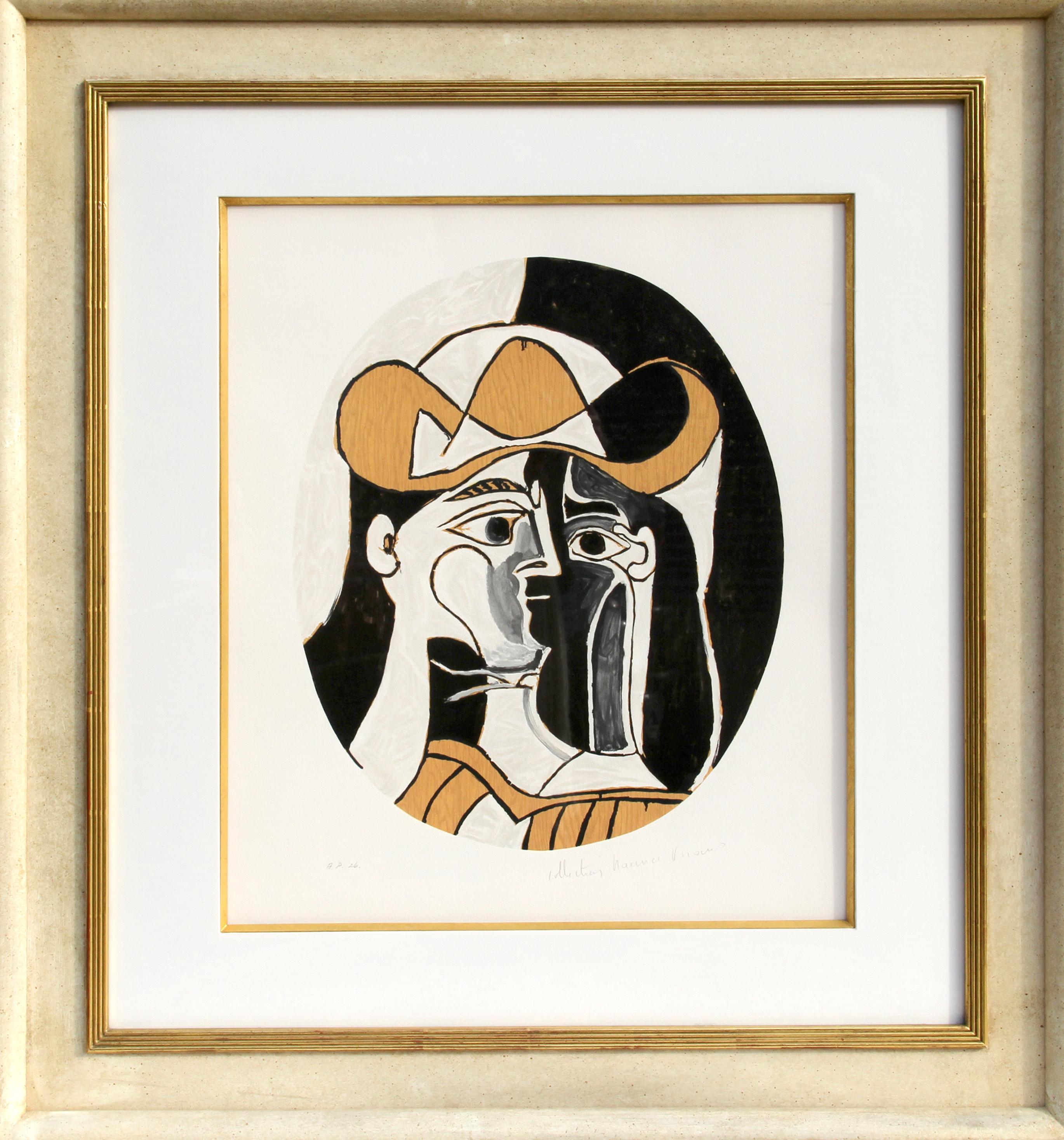 Femme au Chapeau, Cubist Lithograph by Pablo Picasso