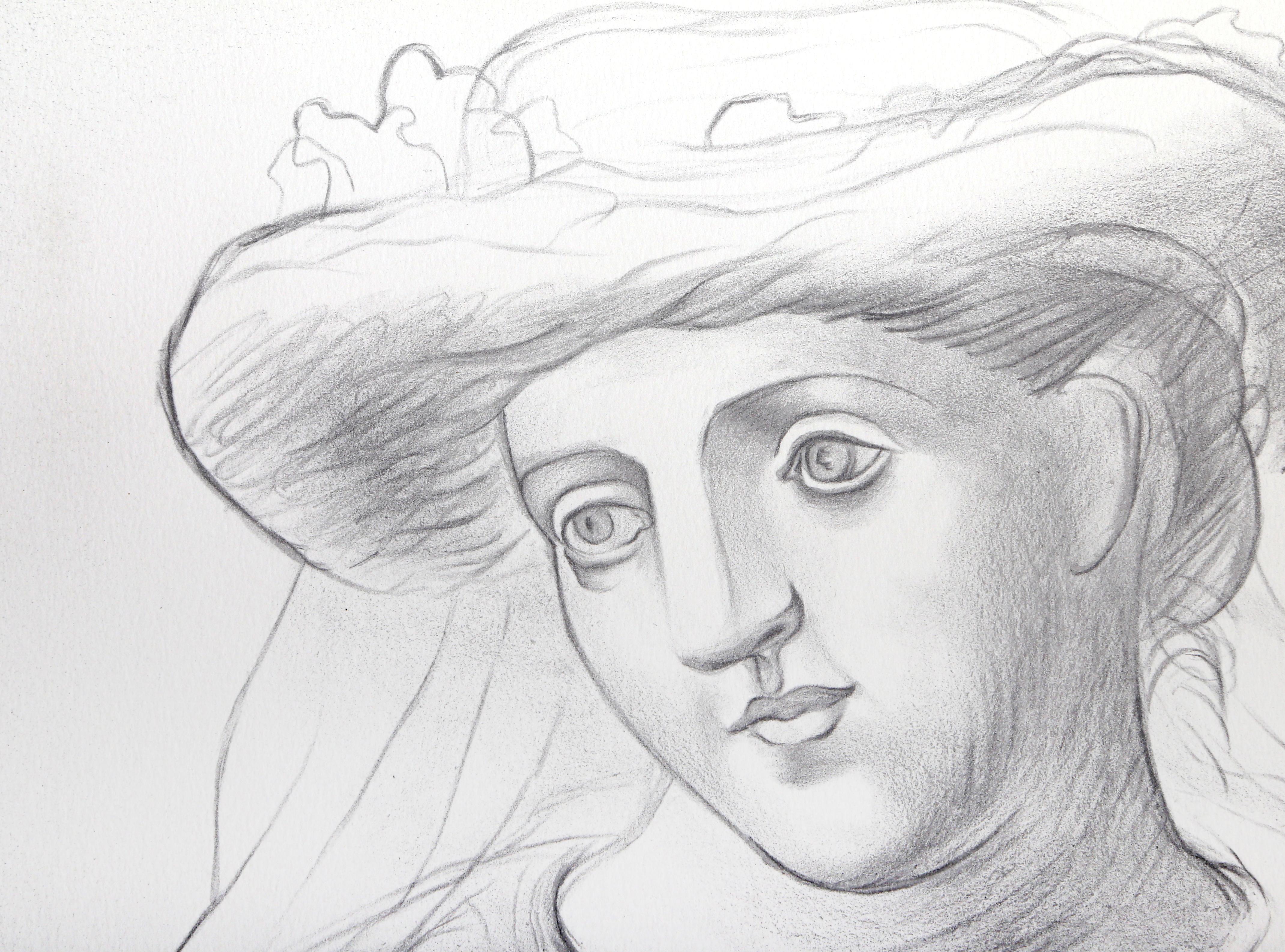 Femme au Chapeau et au Missel, lithographie moderne d'après Pablo Picasso en vente 1
