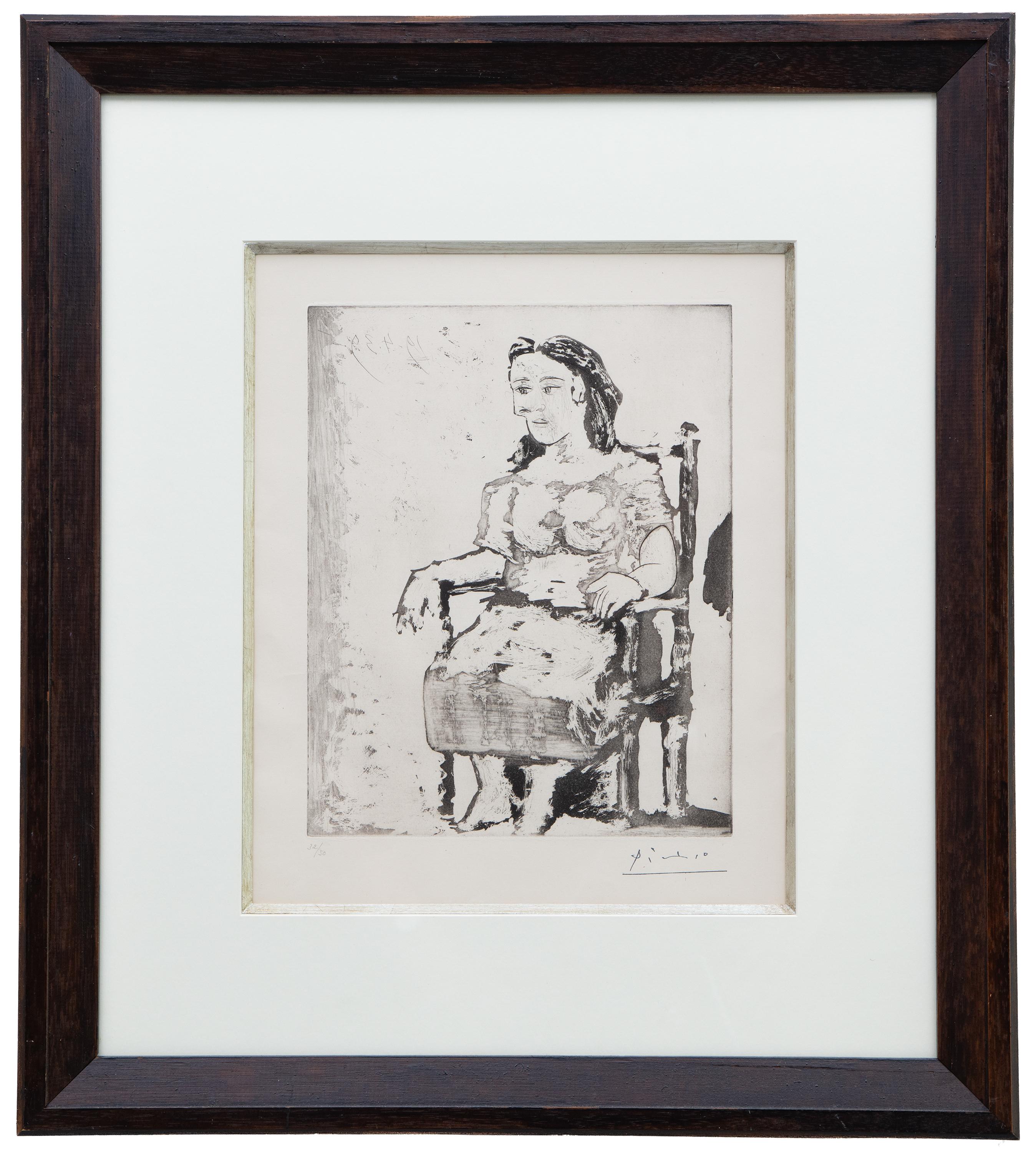 « Femme au fauteuil » (Woman in the Armchair) - Gravure signée, édition de 1939