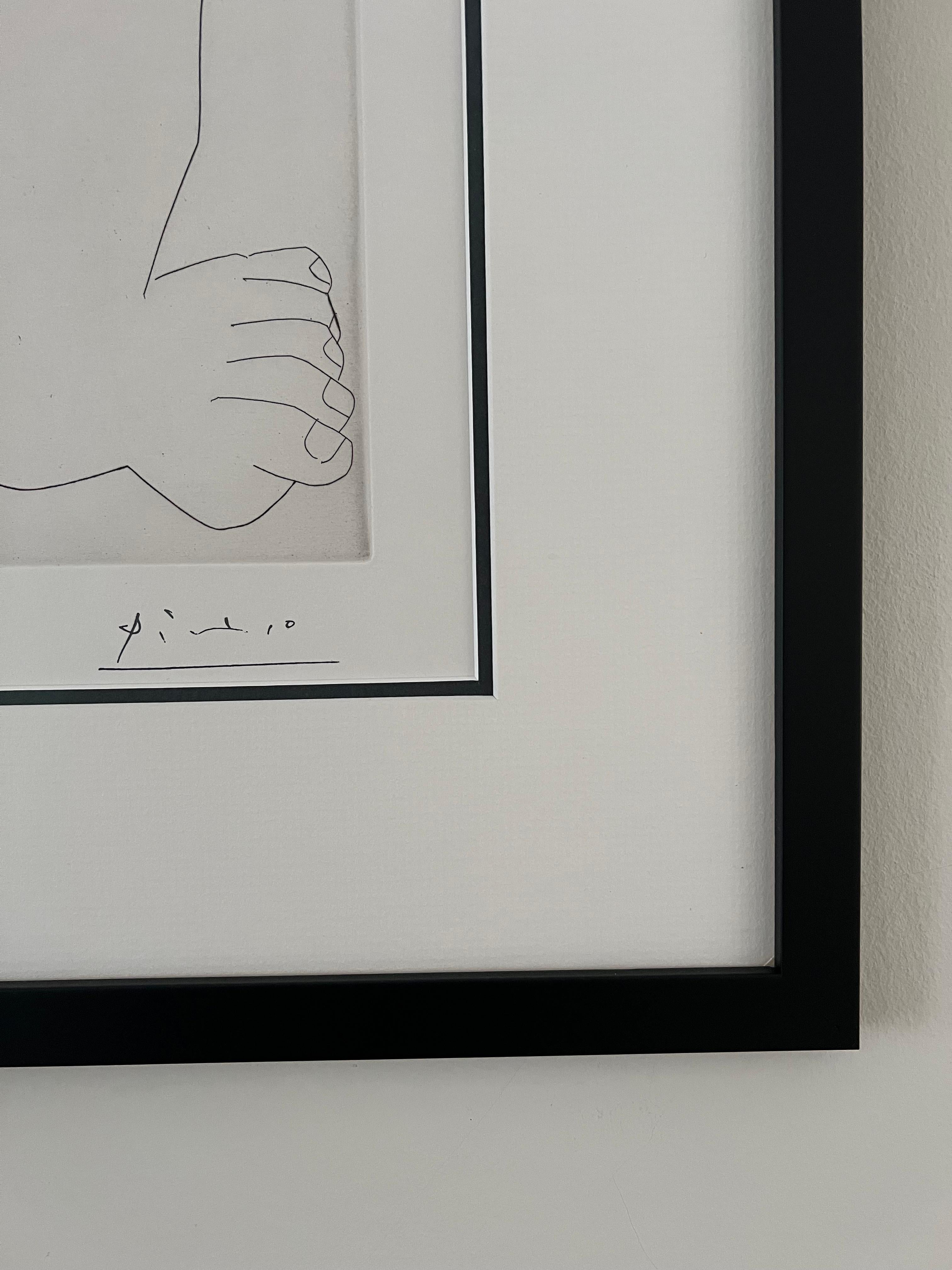 Femme au grand nez, en raccourci, sur un lit - Pablo Picasso, Moderne Kunst, Akt, Femme au grand nez im Angebot 4