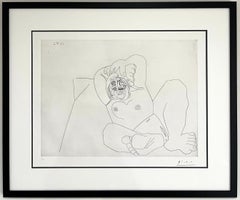 Femme au grand nez, en raccourci, sur un lit - Pablo Picasso, Arte Moderno, Desnudo