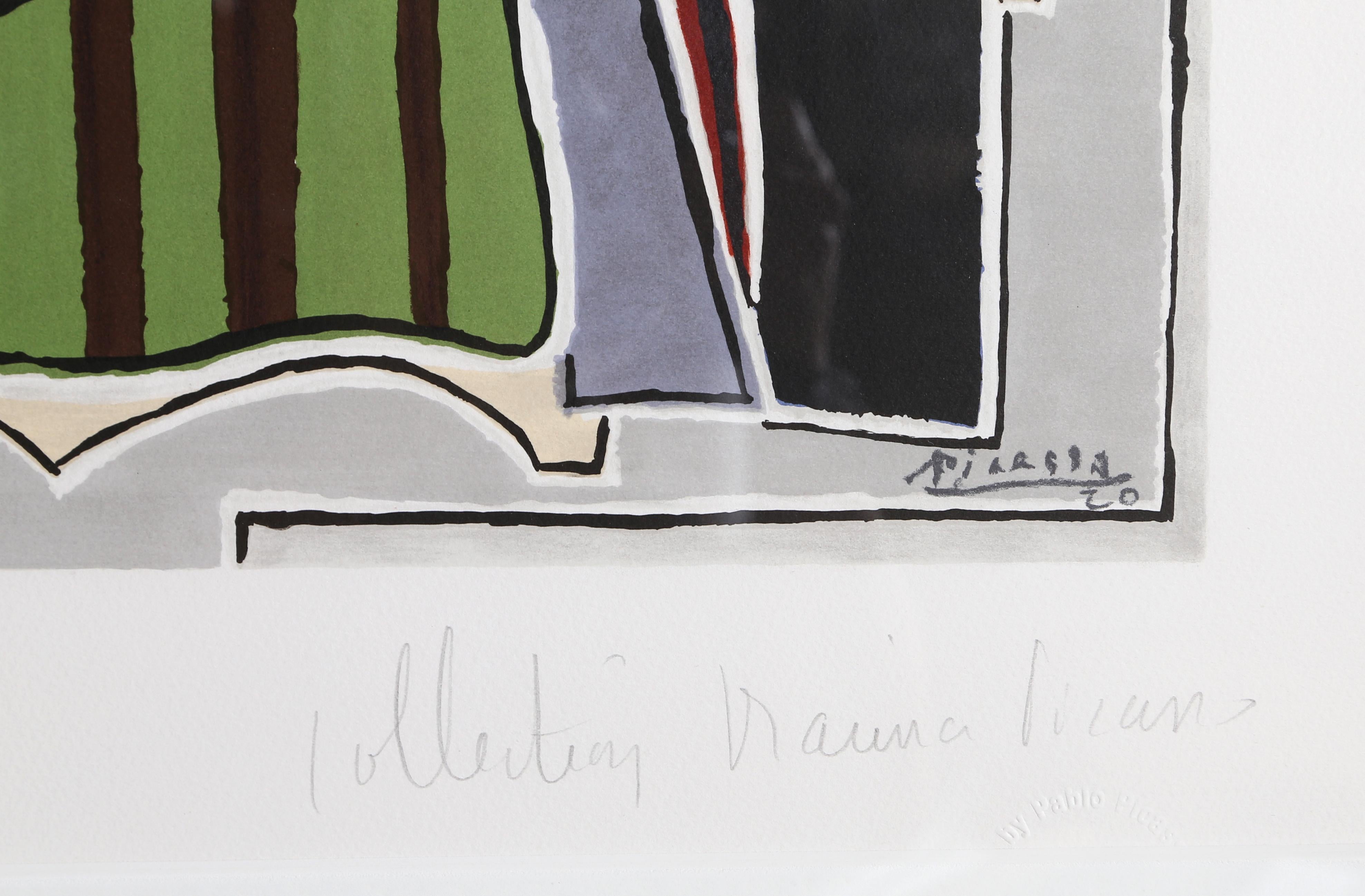 Femme au Tablier Rayer Vert, kubistische Lithographie von Pablo Picasso, Femme au Tablier im Angebot 2