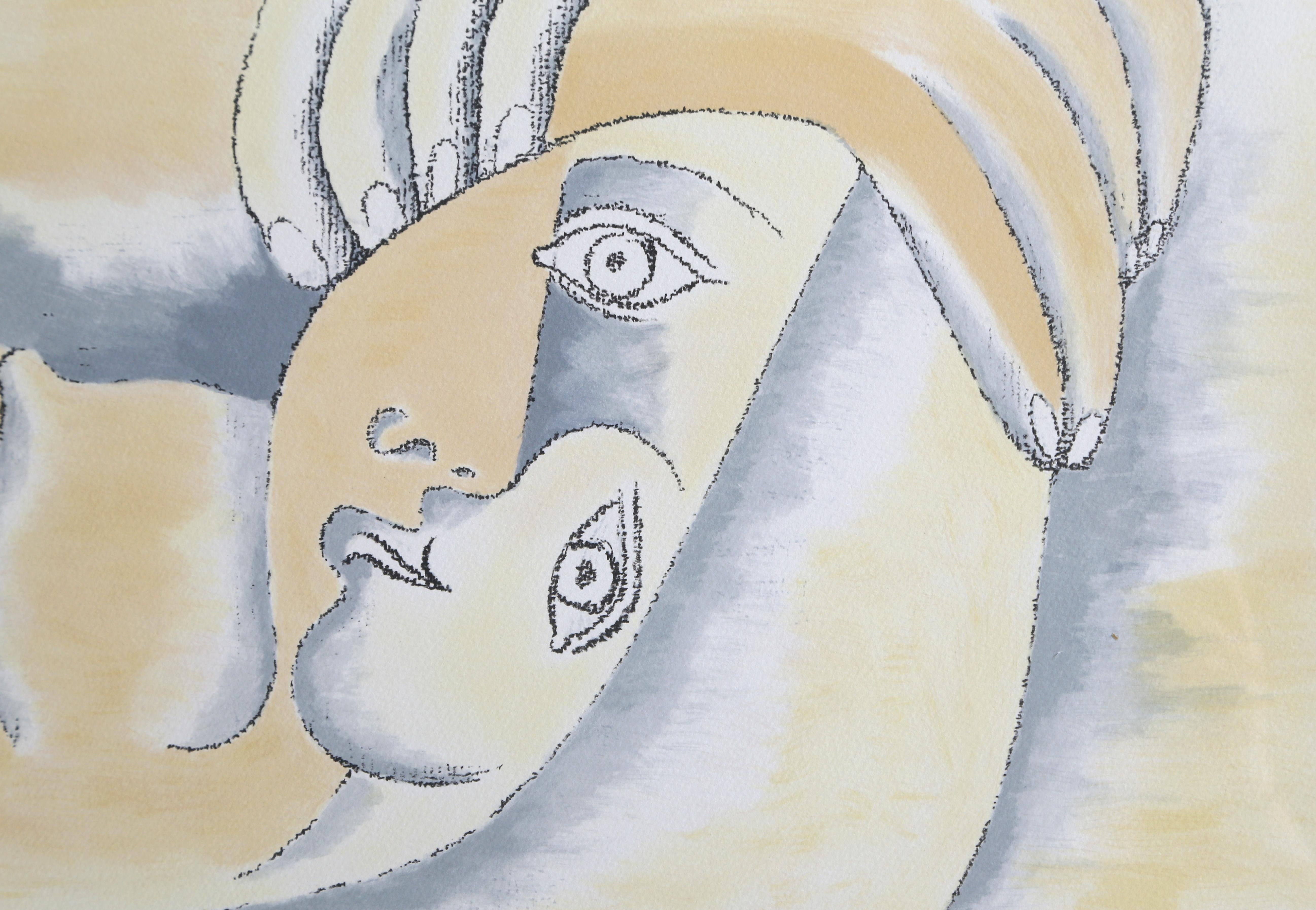 Femme Couchee, kubistische Lithographie von Pablo Picasso im Angebot 1